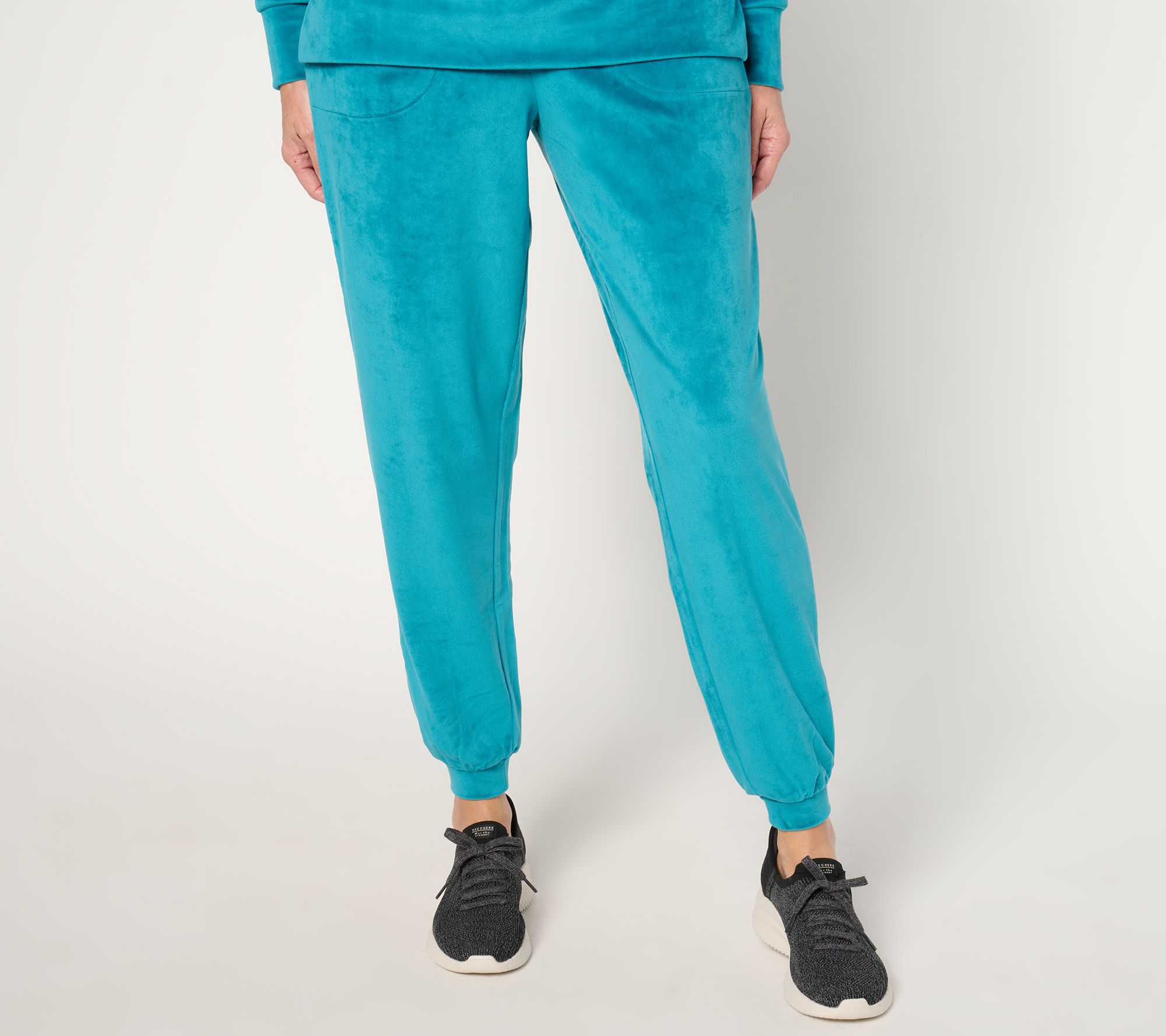 Quacker Factory Regular Angel's Go To Stretch Velvet Joggers