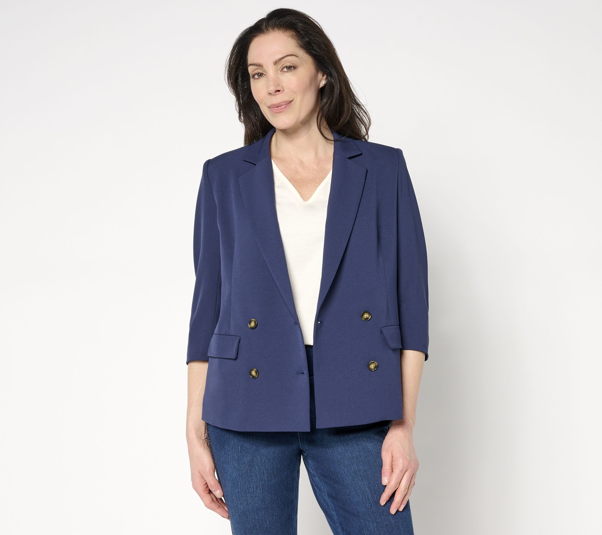 Studio Park x Amy Stran Ruched 3/4 Sleeve Blazer