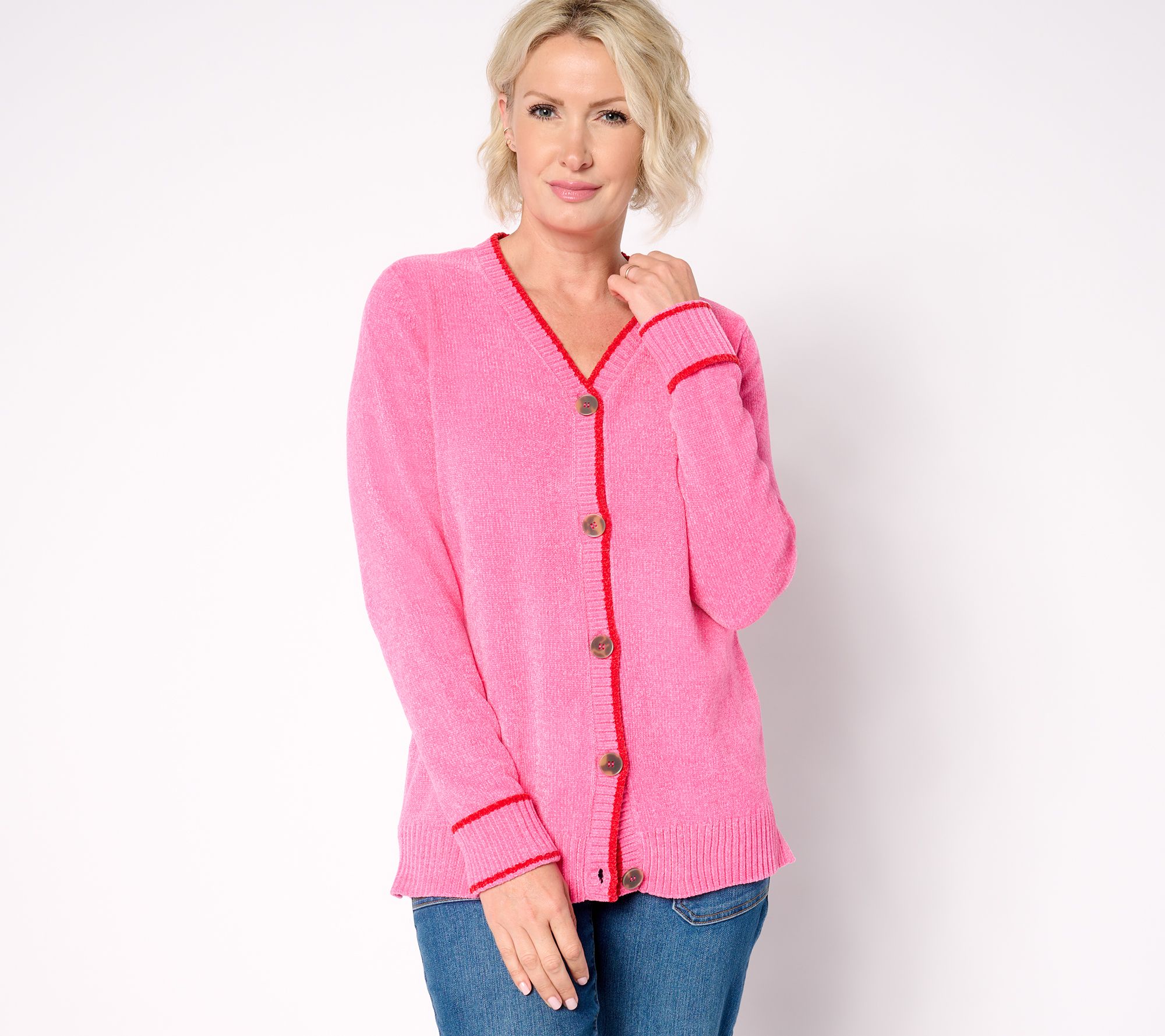 "As Is" Belle by Kim Gravel Tippity Topsy Chenille Cardigan Top