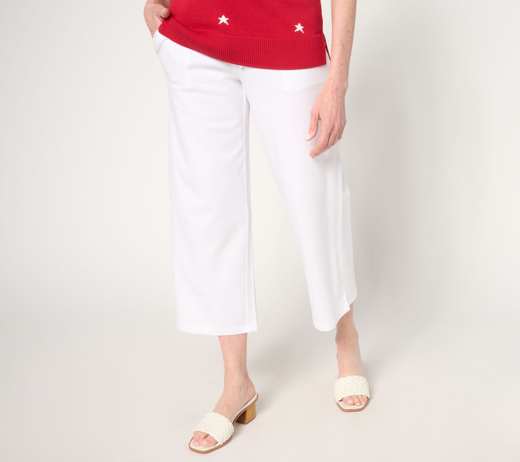 Belle by Kim Gravel Petite TripleLuxe Knit Cropped Pants