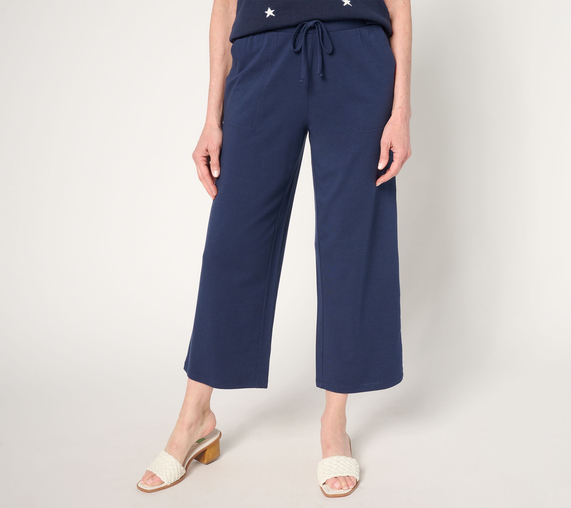 Belle by Kim Gravel Petite TripleLuxe Knit Cropped Pants