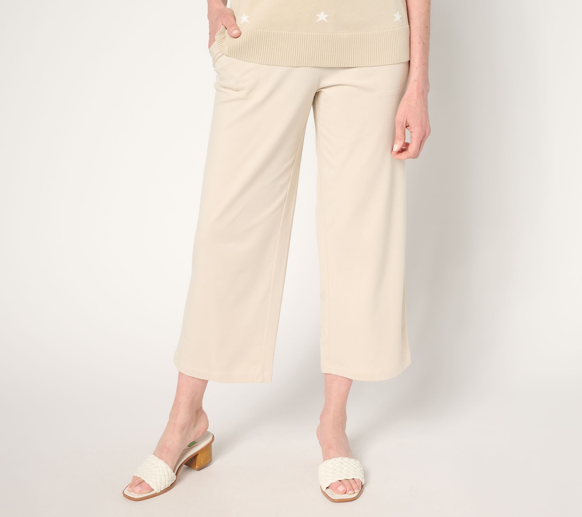 Belle by Kim Gravel Petite TripleLuxe Knit Cropped Pants