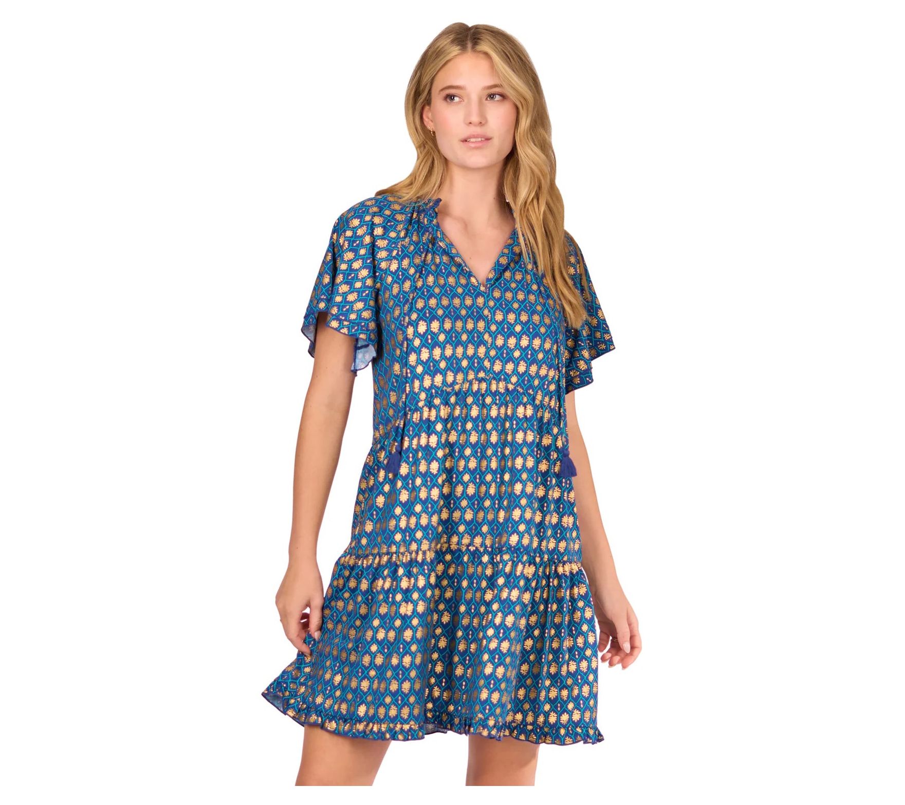 Cabana Life Short Sleeve Tiered Dress UPF 50