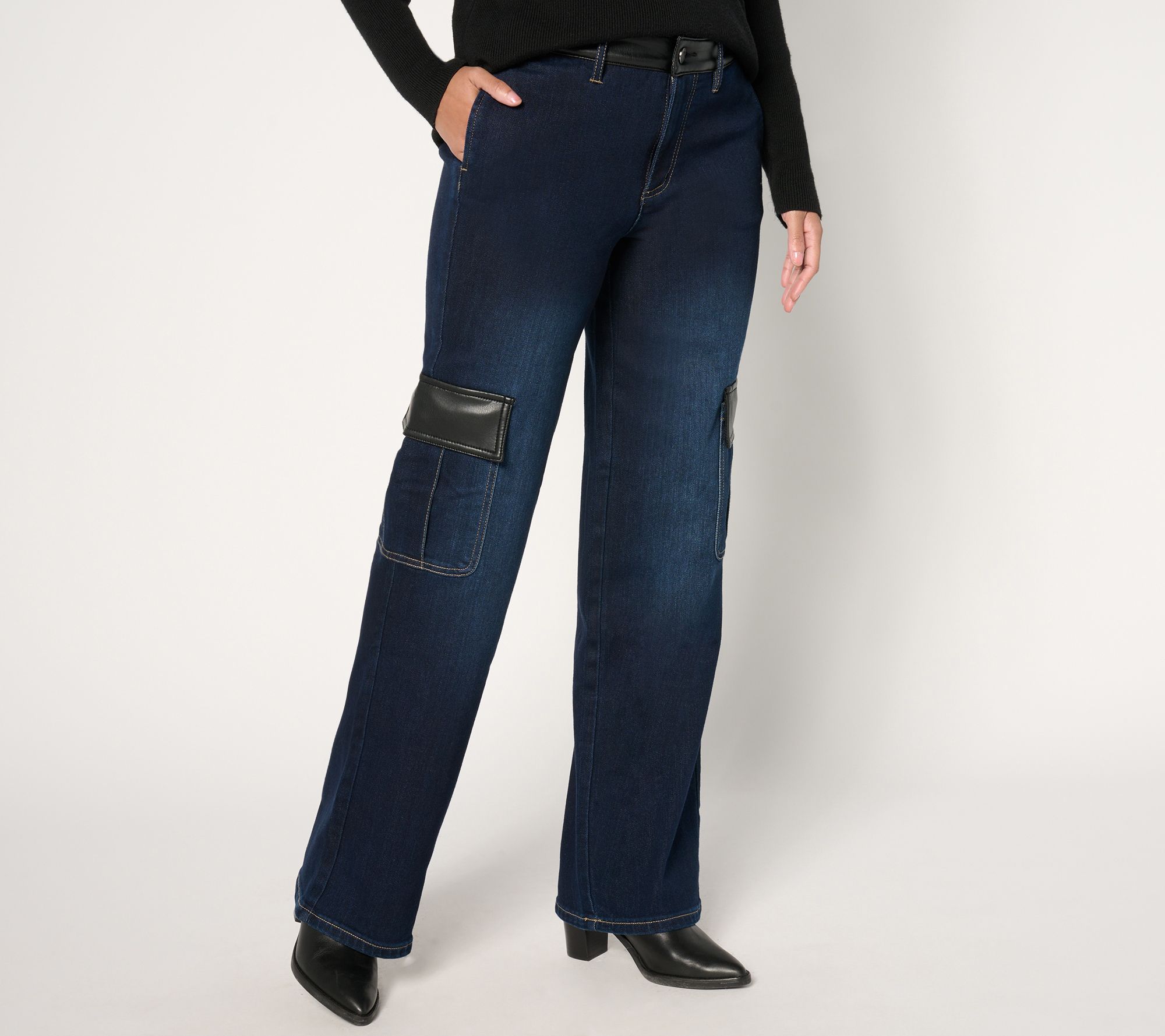 "As Is" Peace Love World Black Label Petite Cargo Jean