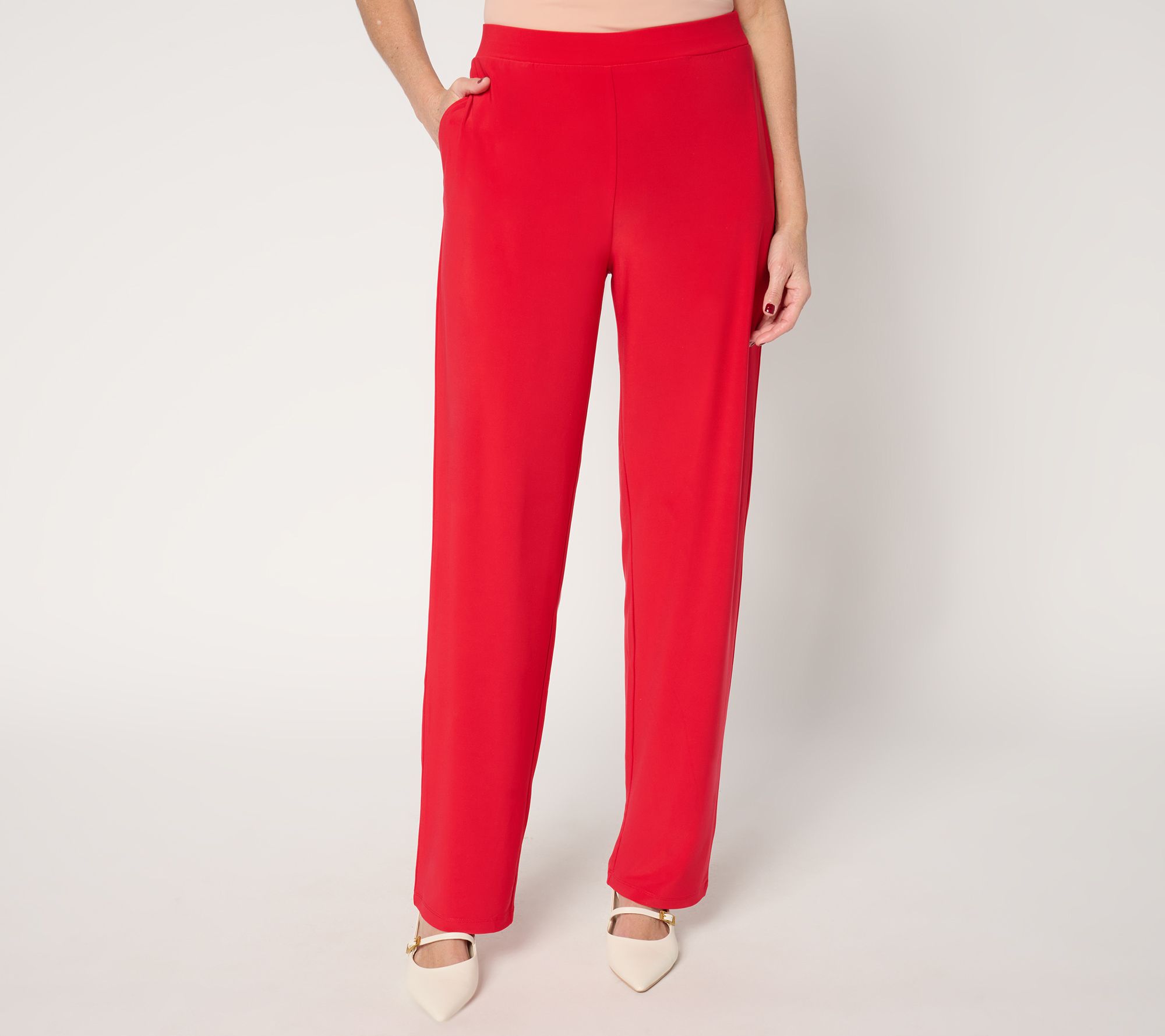 "As Is" Susan Graver Regular LK Luxe Pull On Pants with Pockets