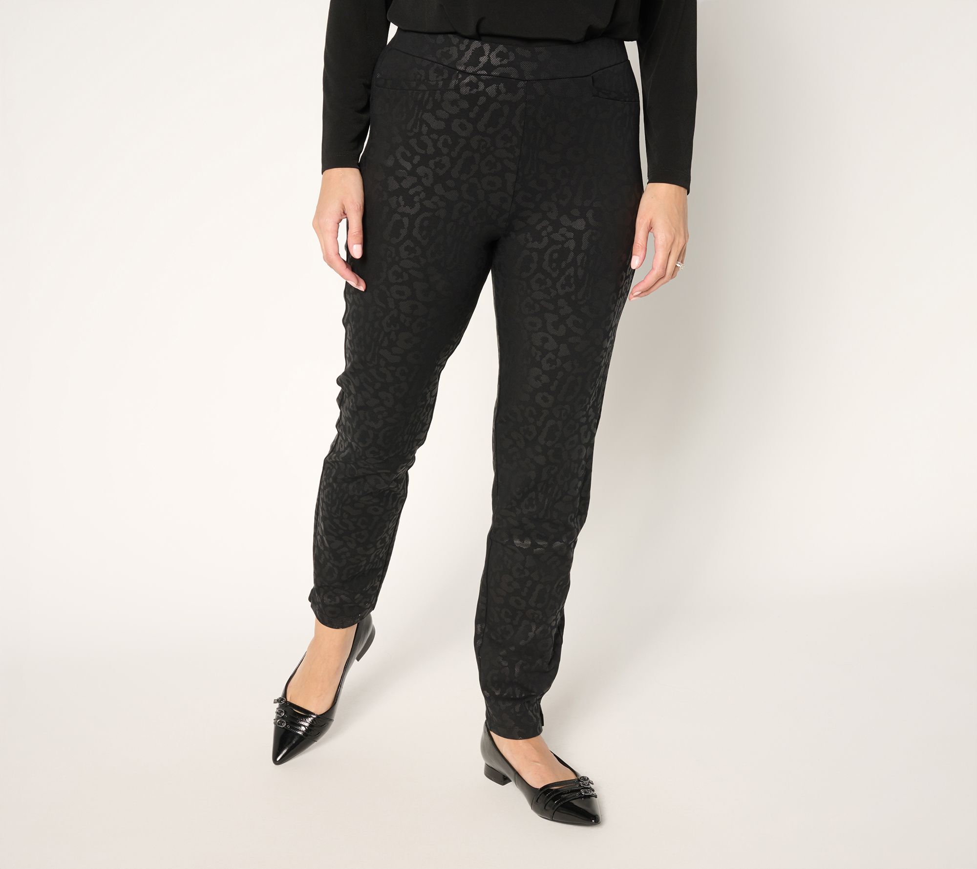 Susan Graver Weekend Regular Matte Shine Premium Stretch Ankle Pants