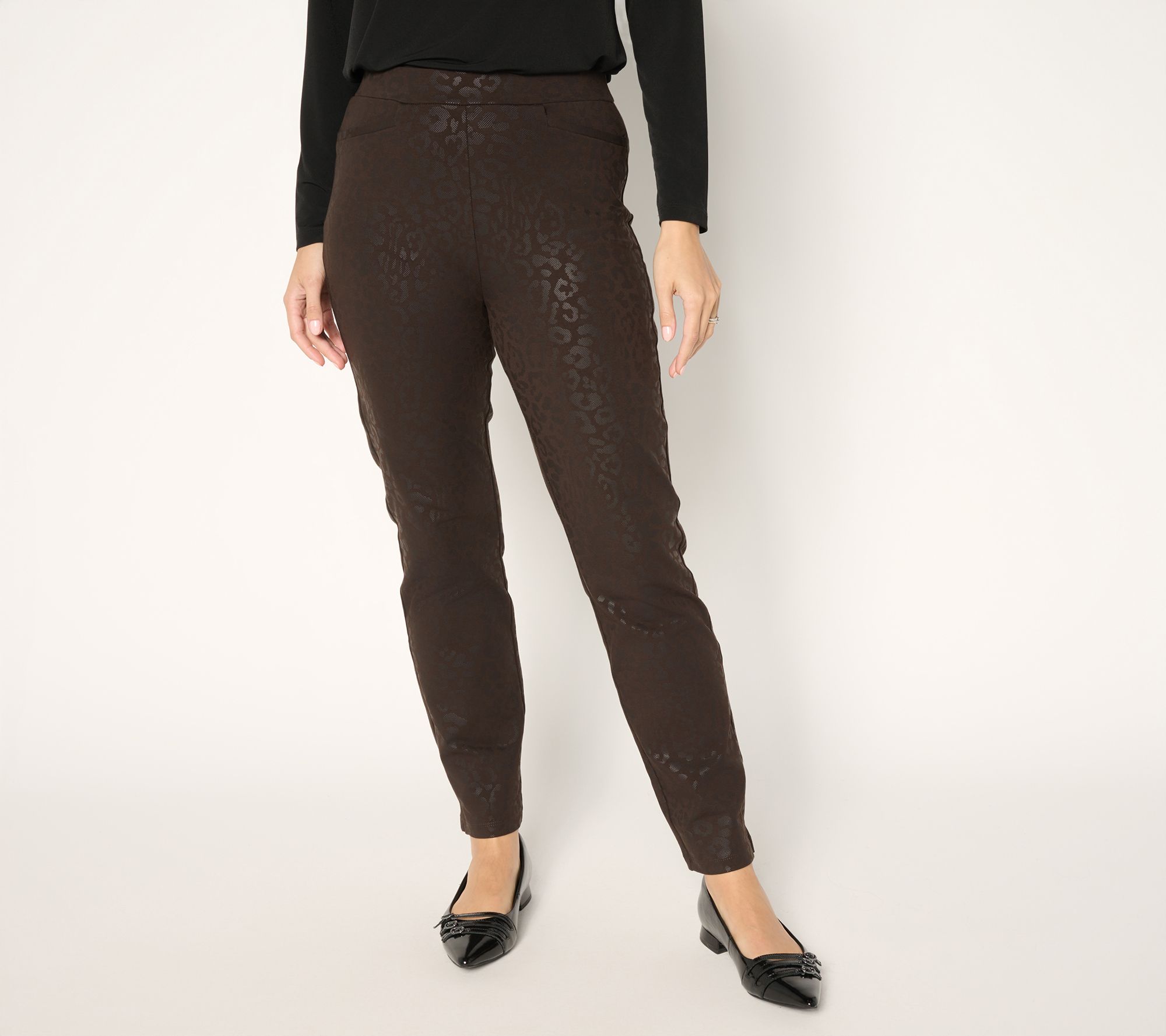 Susan Graver Weekend Regular Matte Shine Premium Stretch Ankle Pants