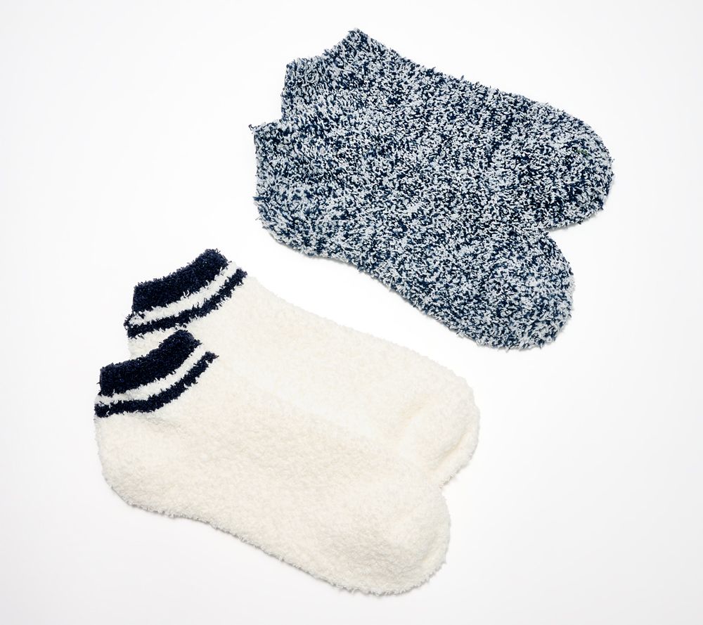 "As Is" Barefoot Dreams CozyChic Set of 2 Ankle Socks