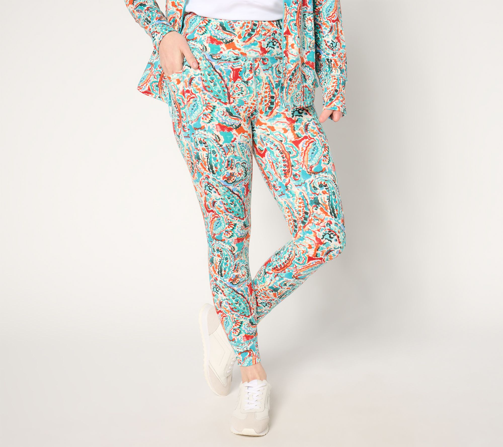 "As Is" Belle Body by Kim Gravel Regular Water Paisley Ankle Jogger