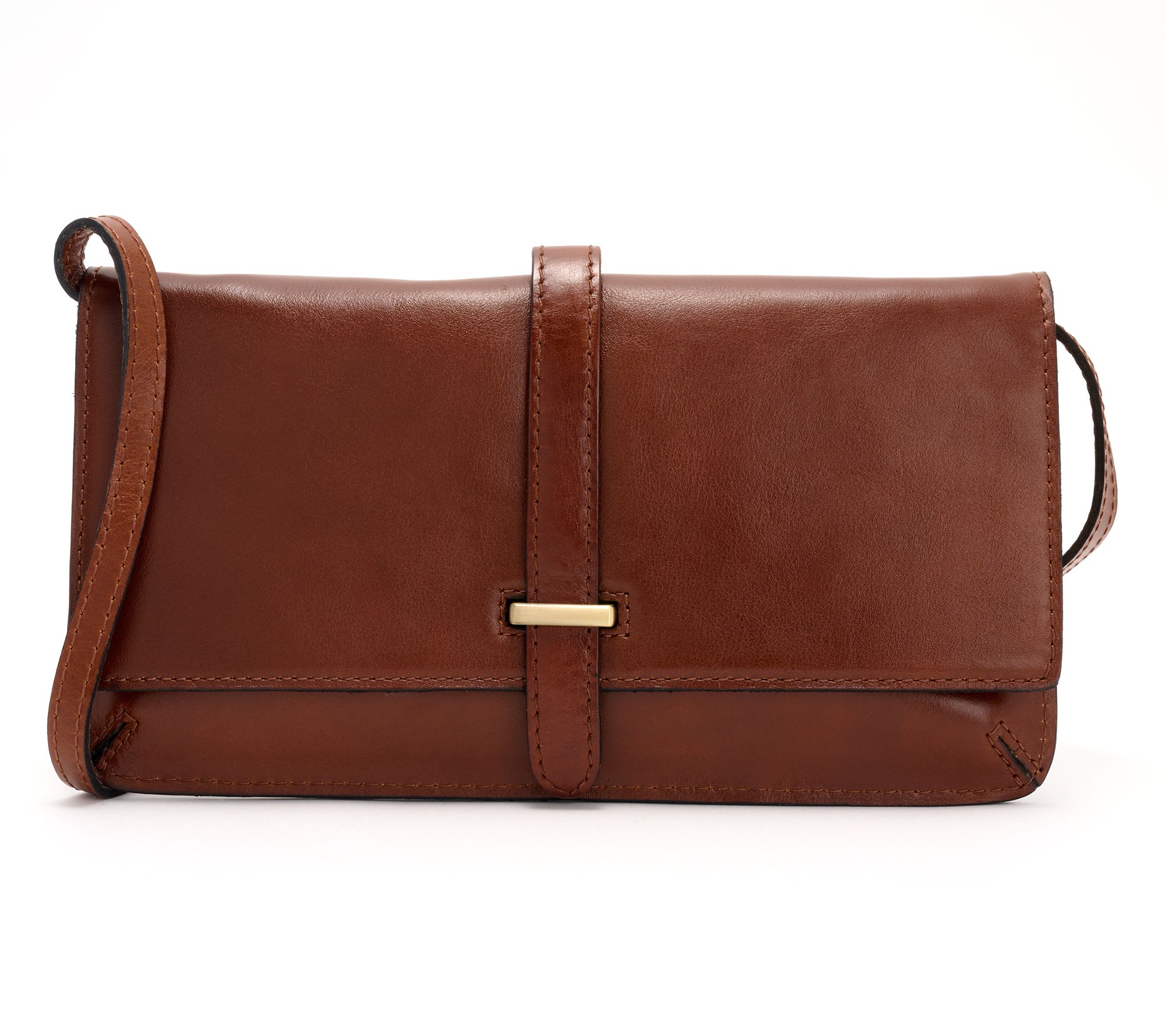 "As Is" Patricia Nash Leather Perissa Clutch w/ Crossbody Strap