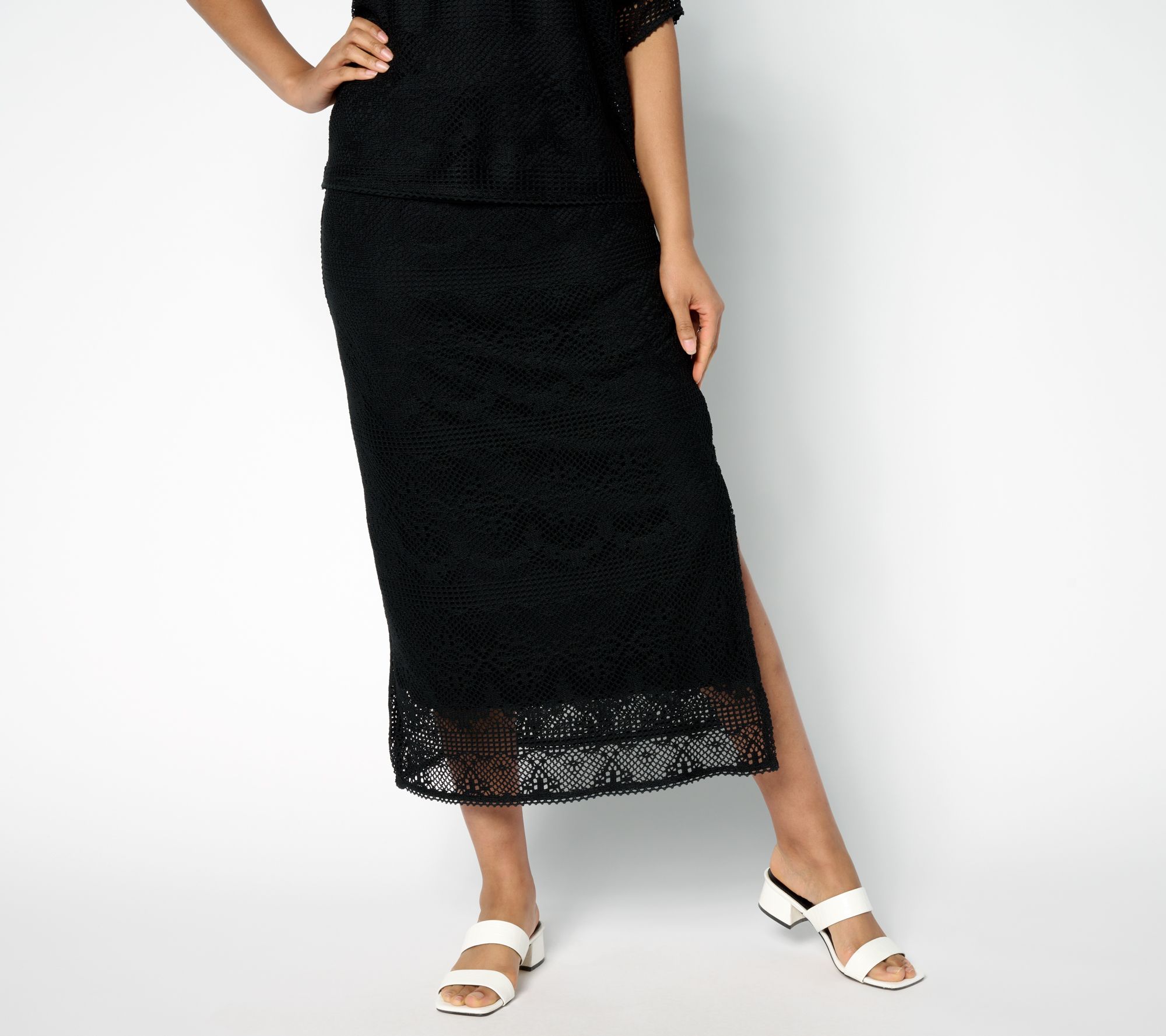 "As Is" Me by Jennie Garth Petite Charlotte Lace Midi Skirt