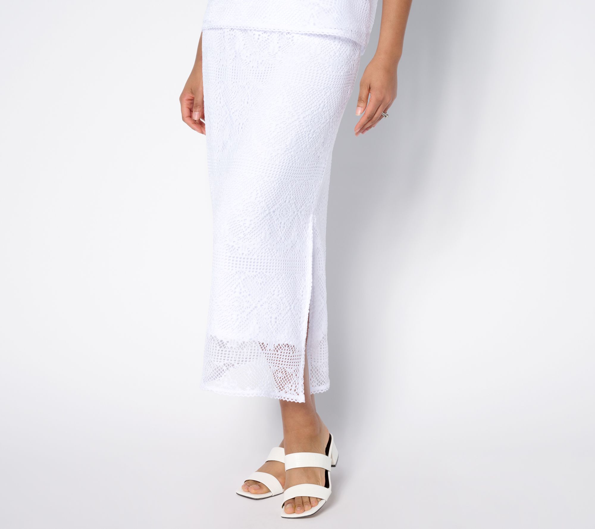 "As Is" Me by Jennie Garth Petite Charlotte Lace Midi Skirt