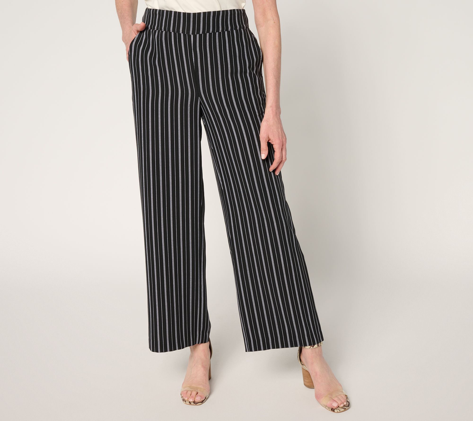 "As Is" Isaac Mizrahi Live! Tall Yacht Club Printed Crepe Ankle Pants