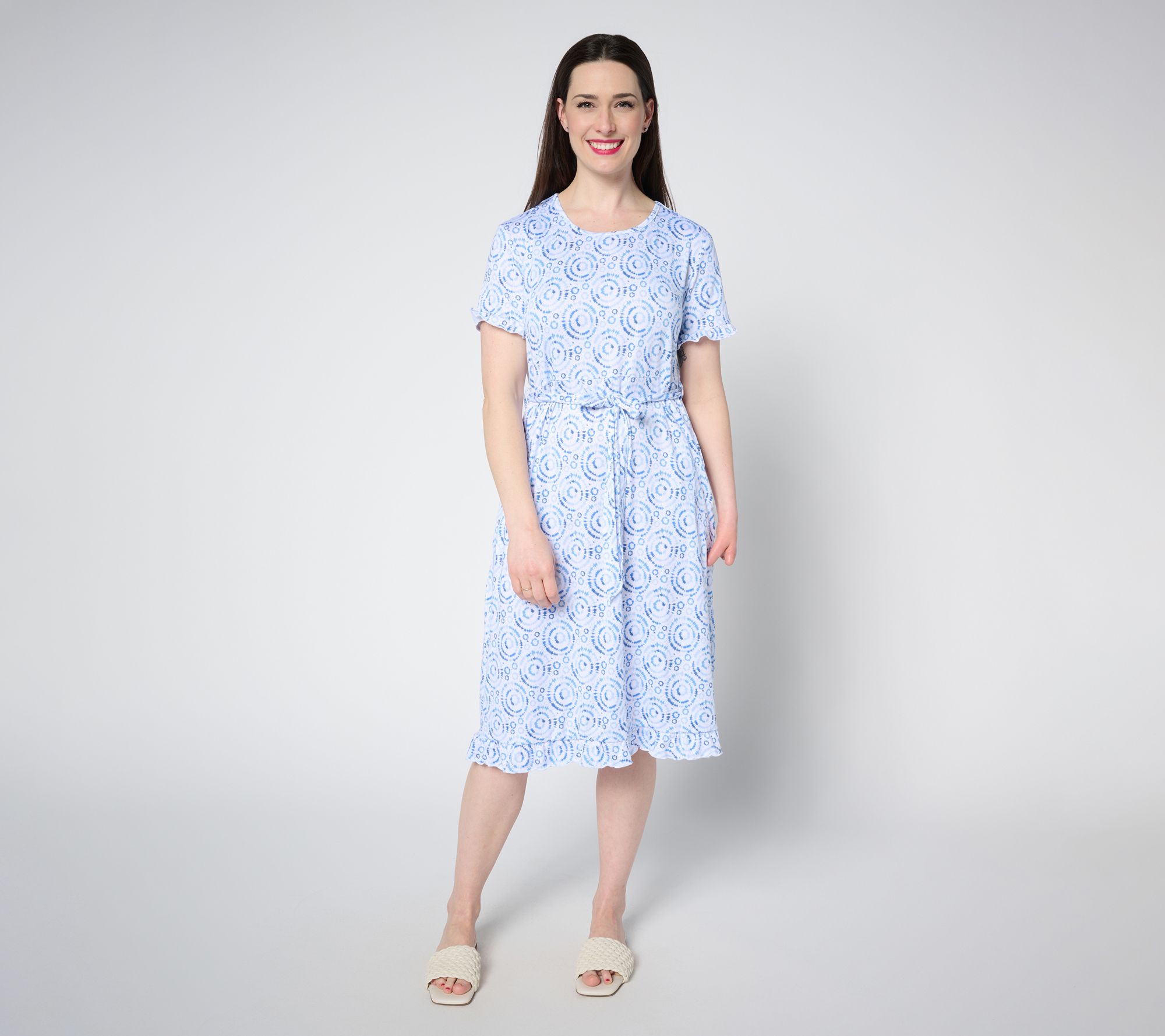 "As Is" MUK LUKS Dream Cloud Ruffle Midi Dress