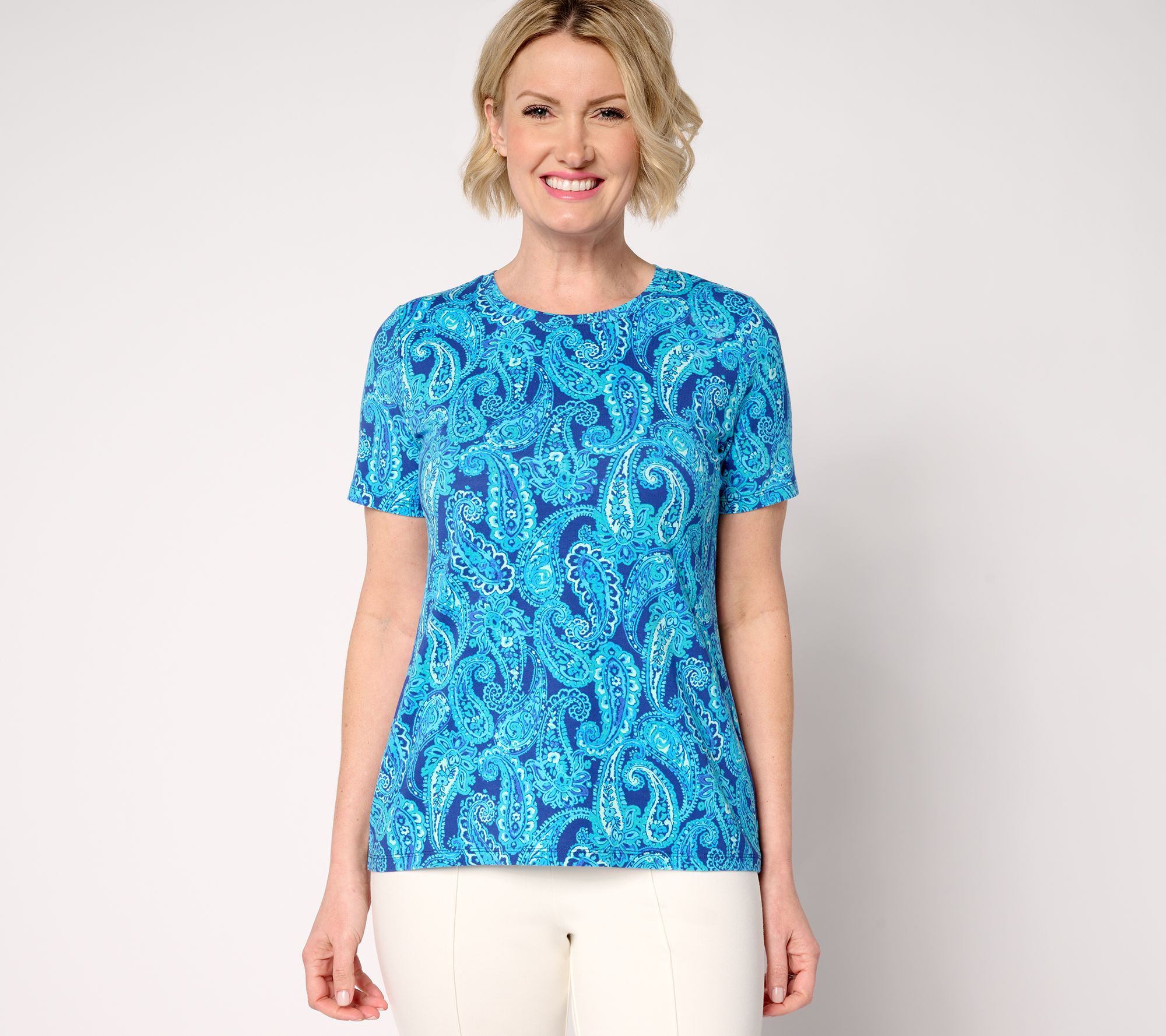 "As Is" Isaac Mizrahi Live! A-la-Modal Printed Short Sleeve Tee