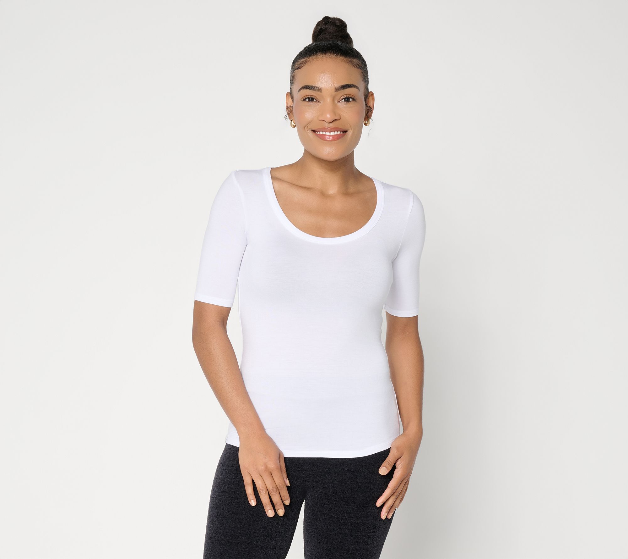 Barefoot Dreams Modal Peached Jersey Scoop Neck Tee