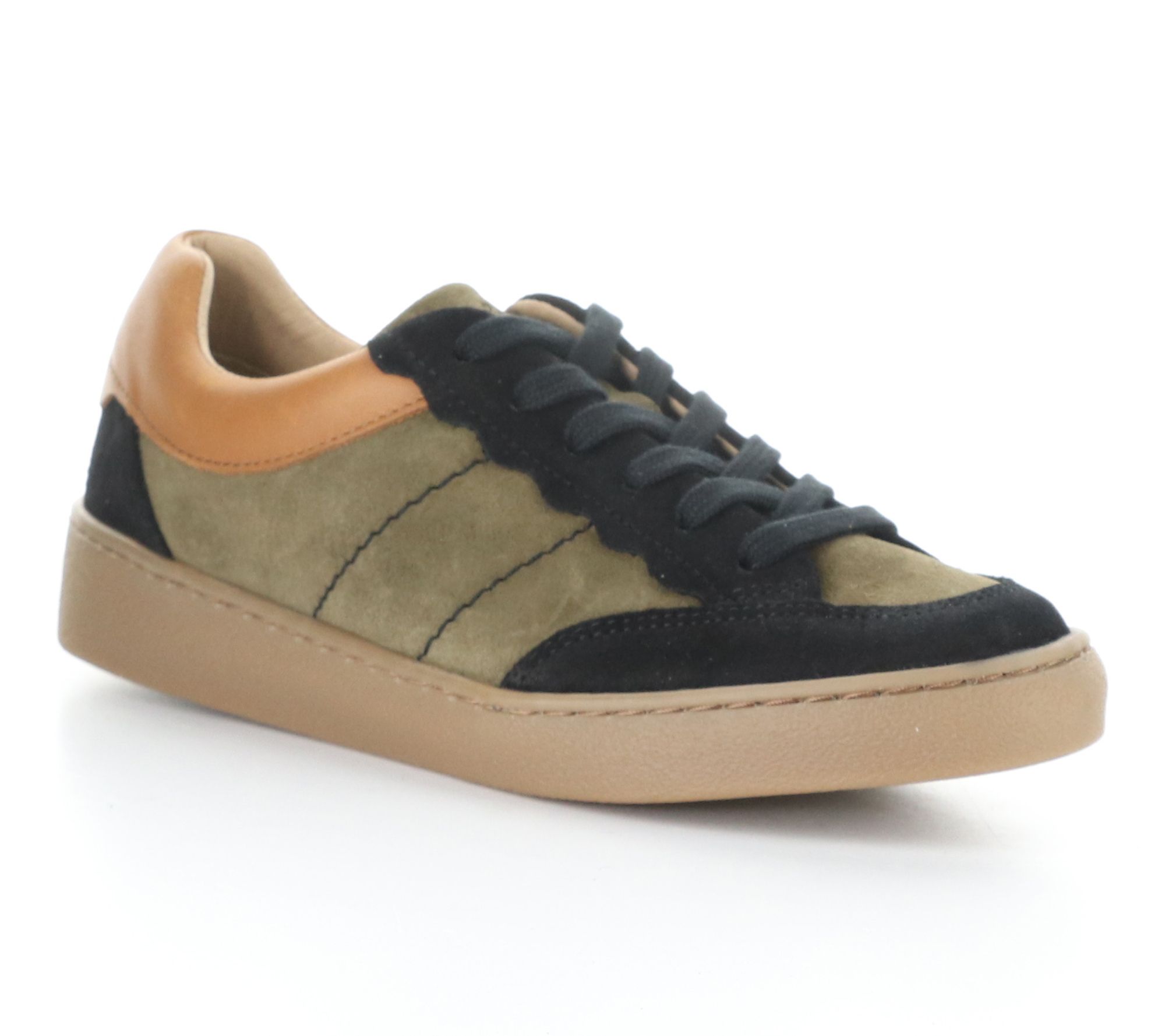 Bos. & Co. Suede/Patent Leather Lace Up Sneaker- Missy