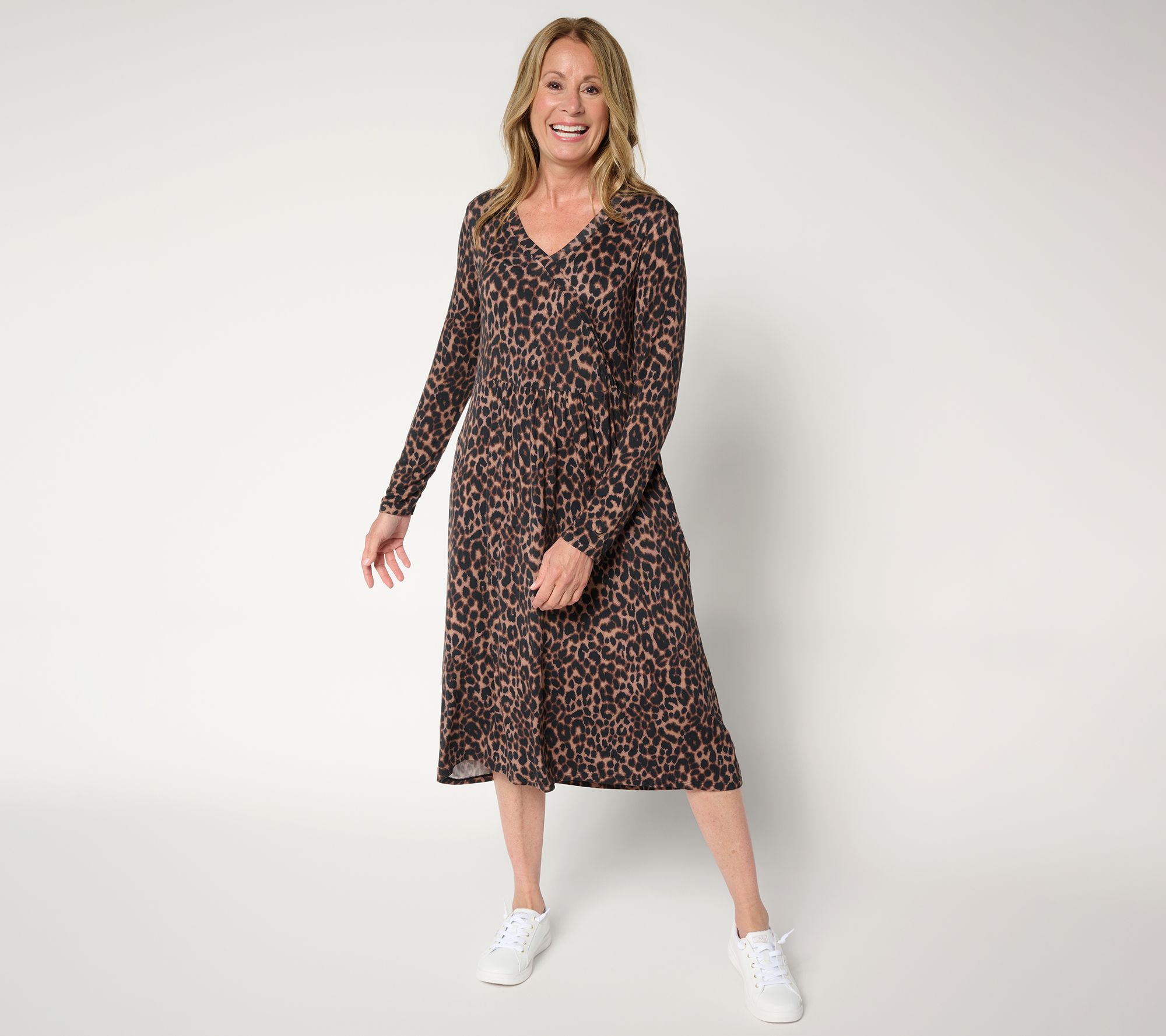 "As Is" Cuddl Duds Soft Stretch Wrap Over Dress