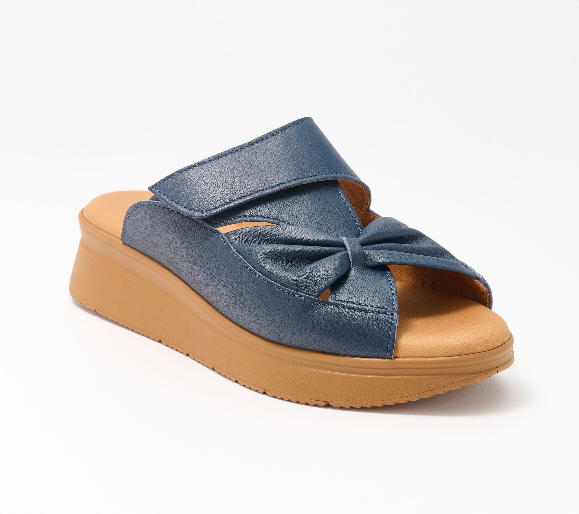 Adesso Leather Adjustable Bow Mules - Lexi