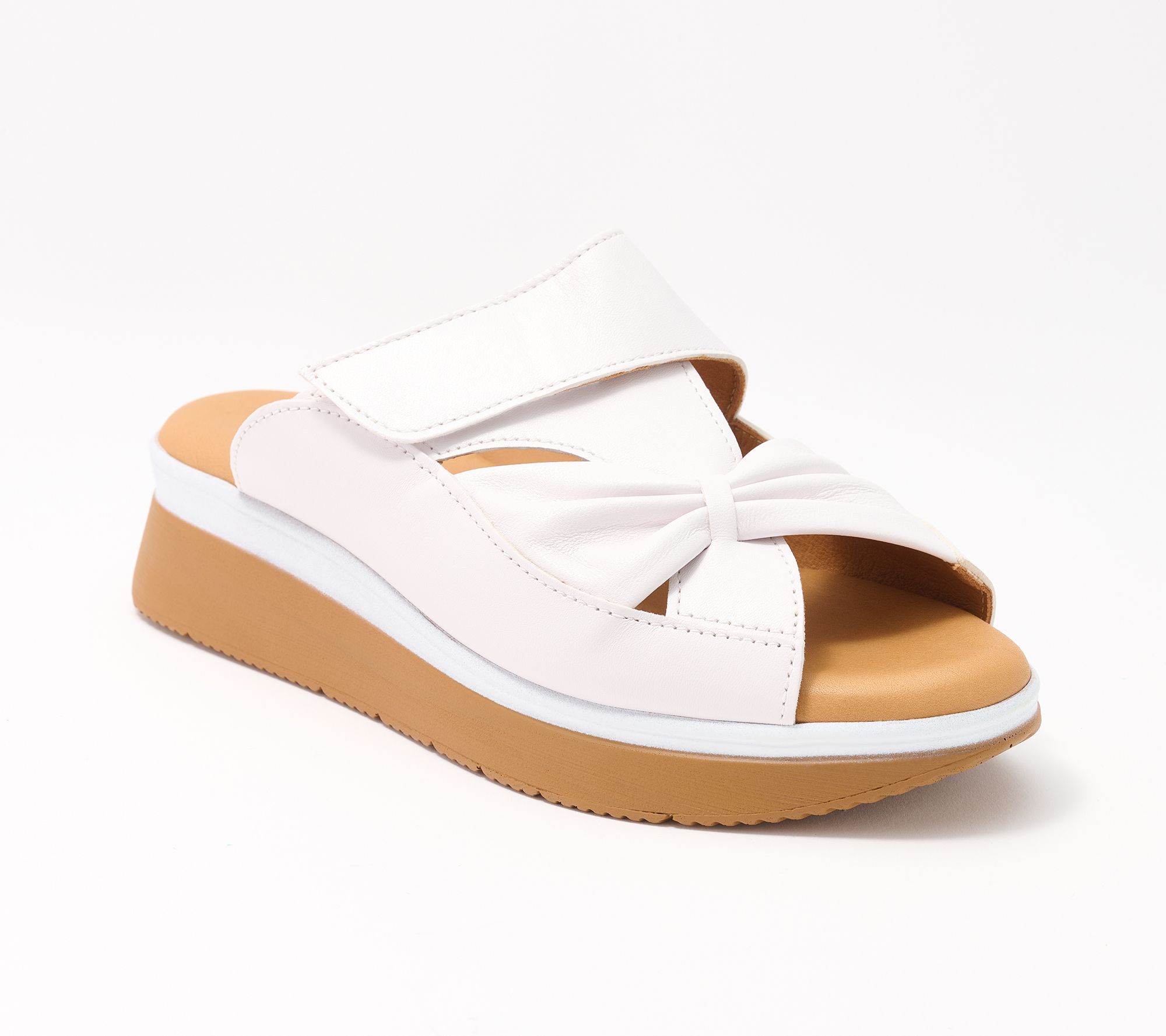 Adesso Leather Adjustable Bow Mules - Lexi