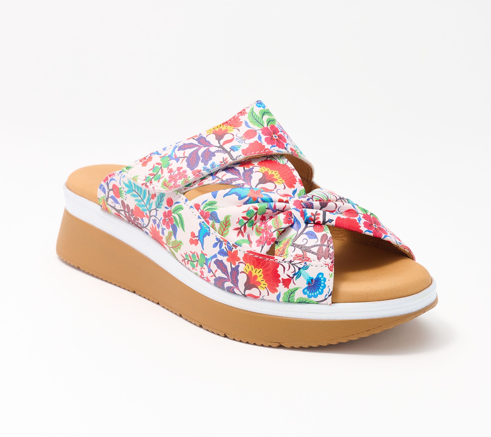 Adesso Leather Adjustable Bow Mules - Lexi