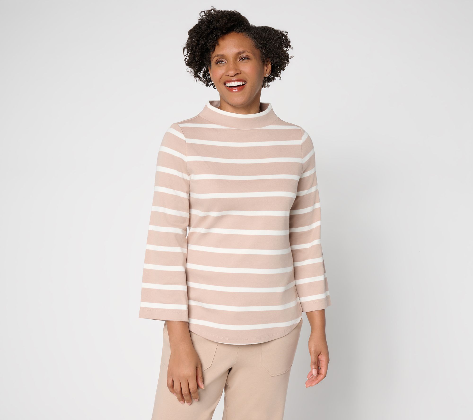 Martha Stewart Signature Reg Skylands Knit Bracelet Sleeve Top