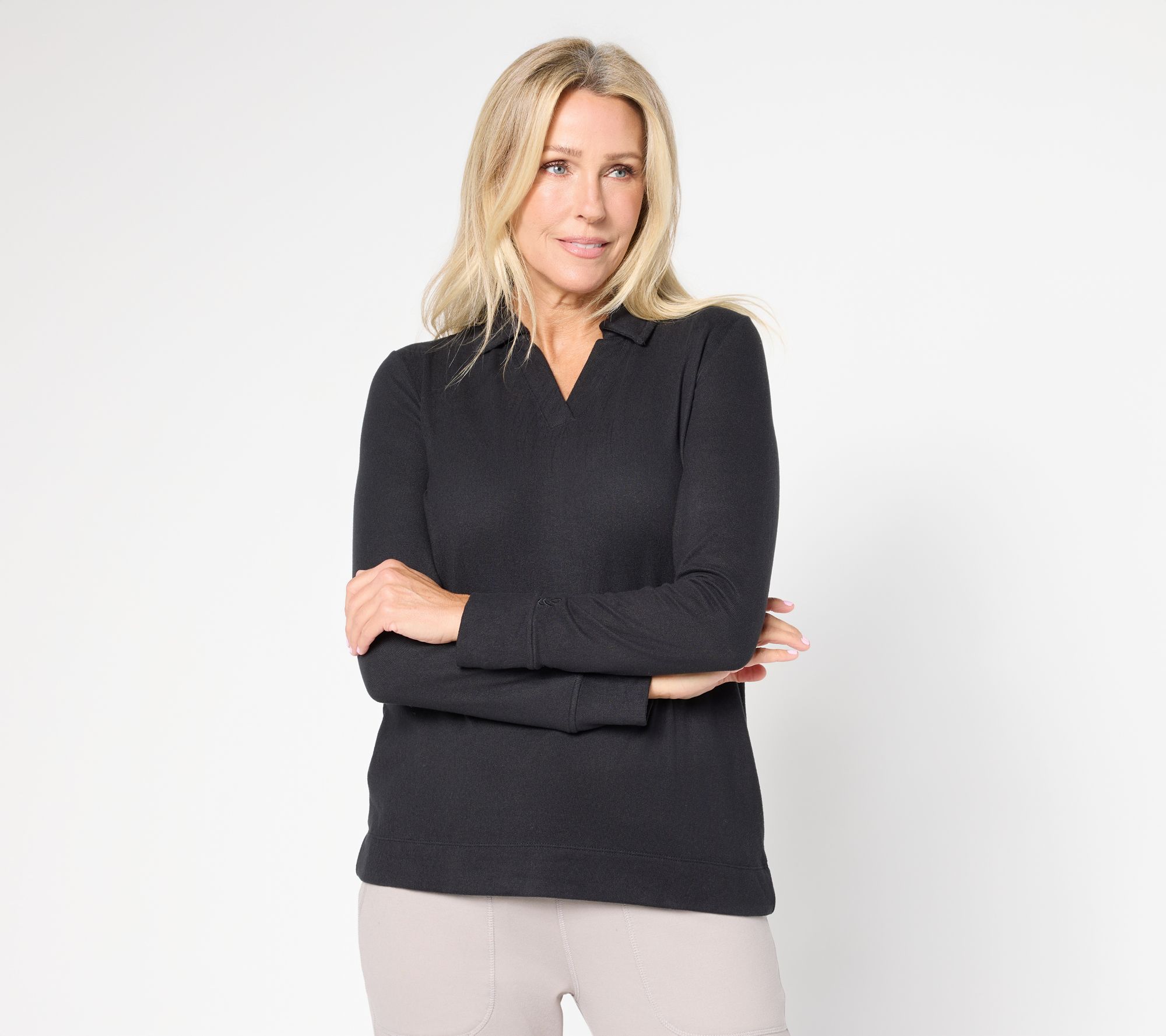 "As Is" Cuddl Duds Seriously Soft Collared Pullover