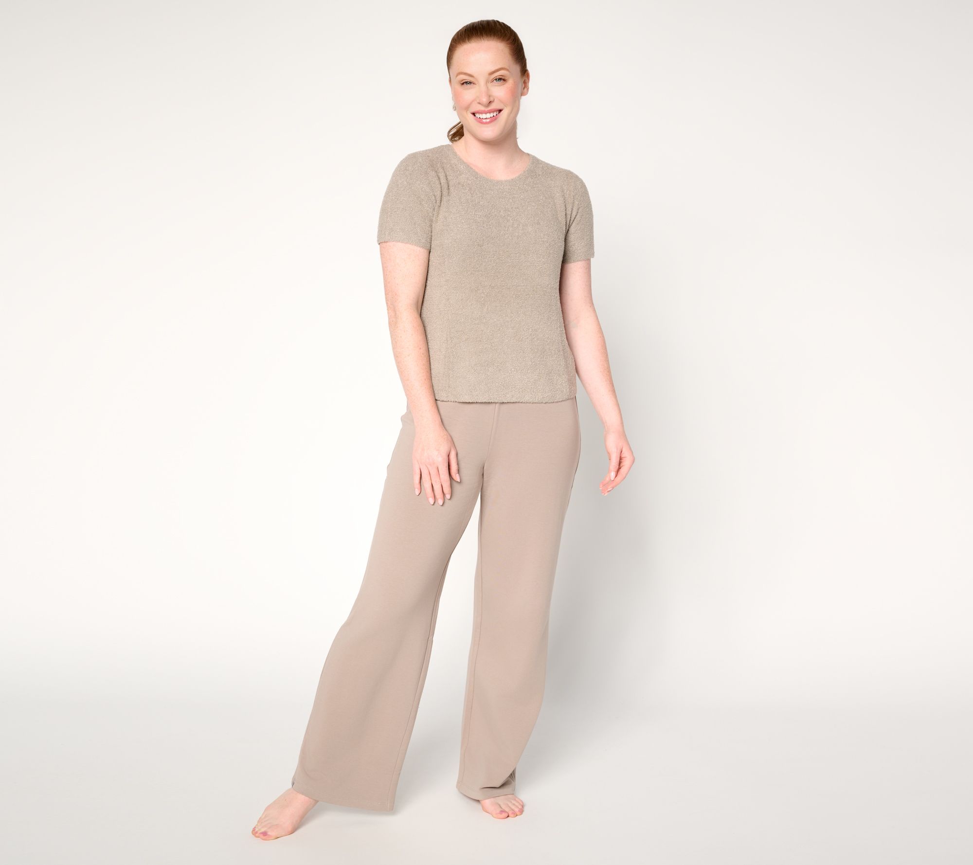 Barefoot Dreams Petite CozyChic Lite Crew with Lounge Pant Set