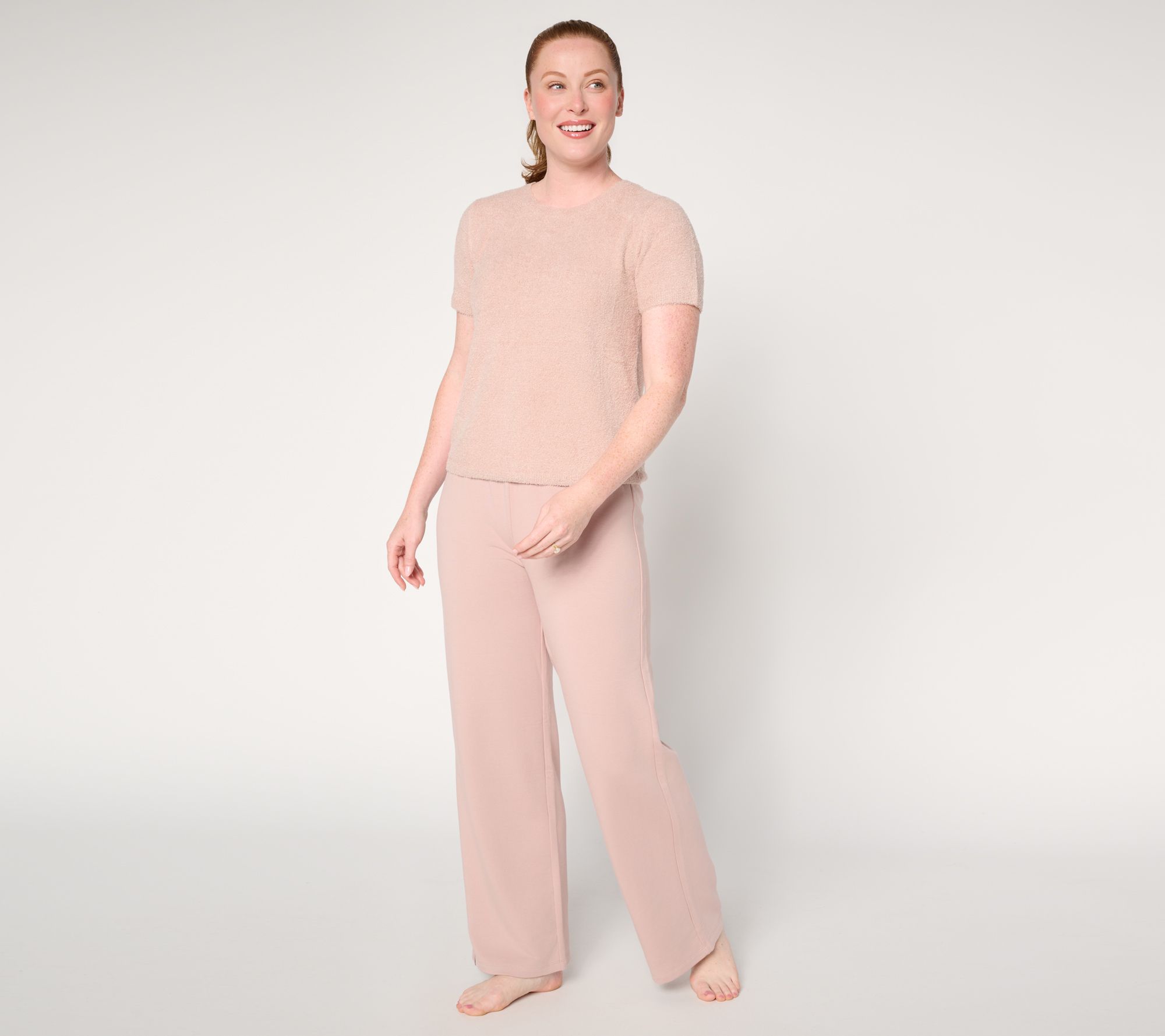 Barefoot Dreams Petite CozyChic Lite Crew with Lounge Pant Set