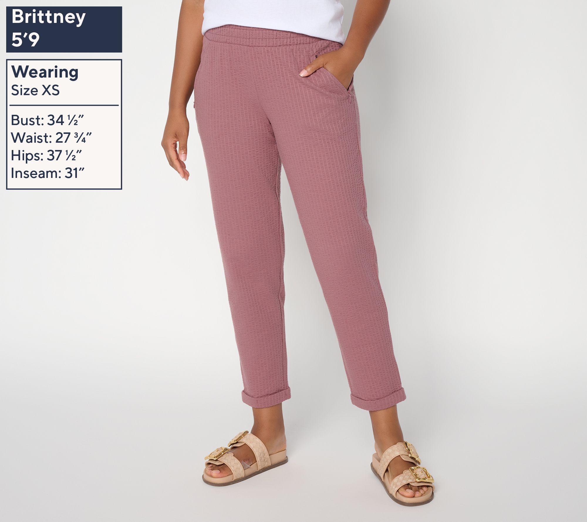 QVCジャパン AnyBody Regular Jacquard Knit Tapered Ankle Pants | QVC