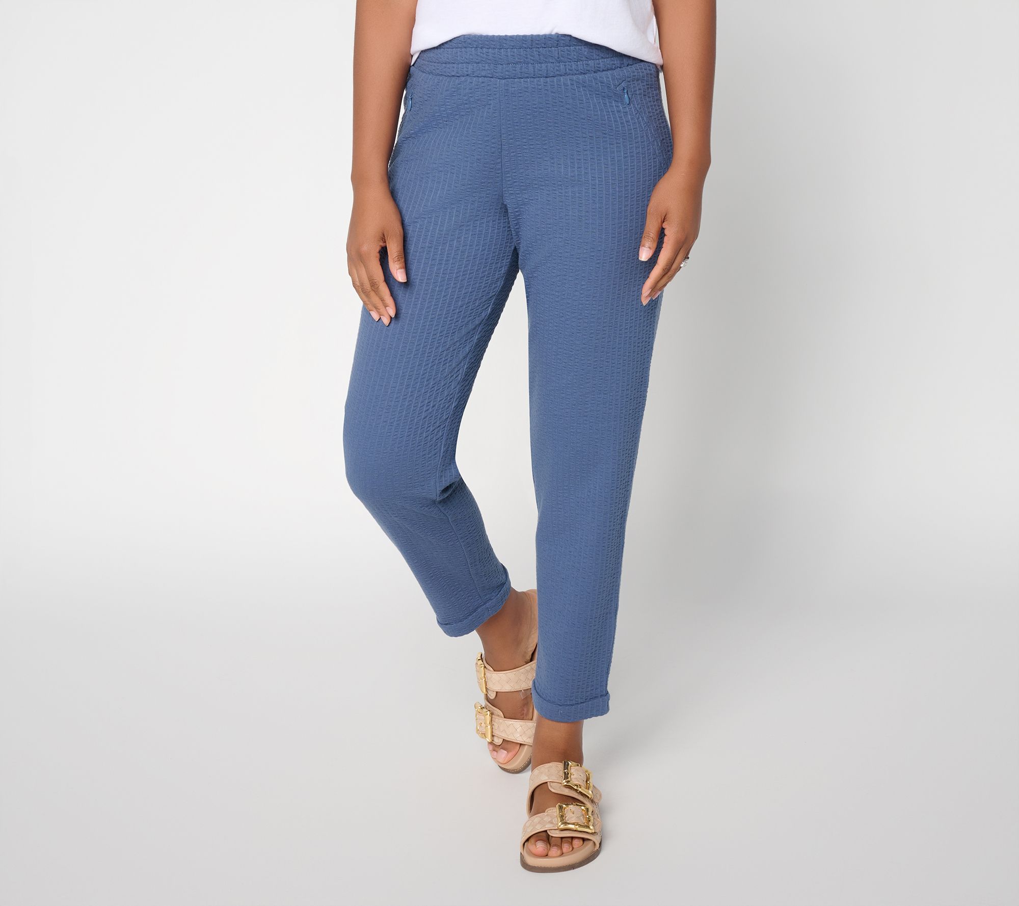 AnyBody Regular Jacquard Knit Tapered Ankle Pant
