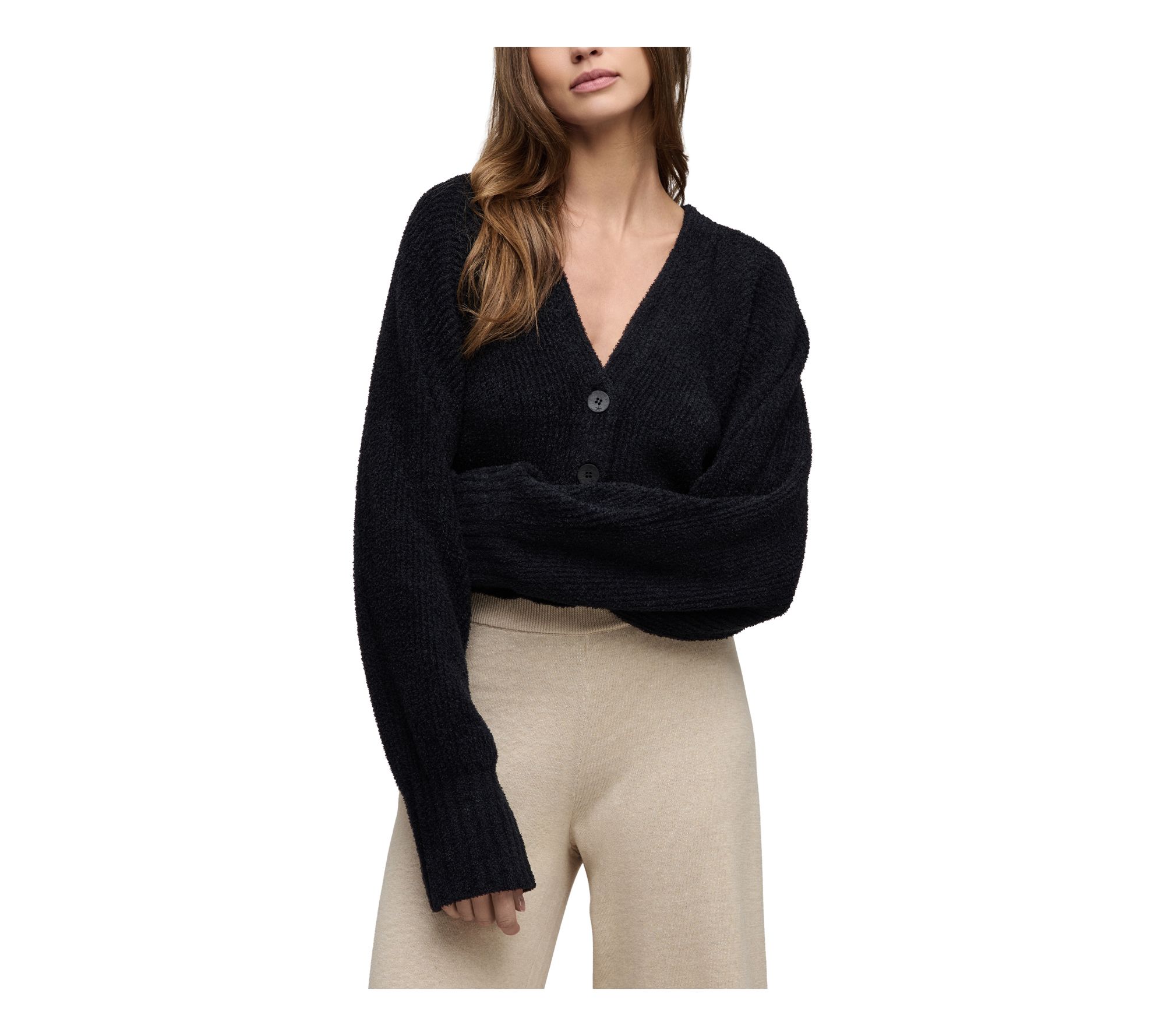 Barefoot Dreams CozyChic Lite Cotton Ribbed Button Front Cardi