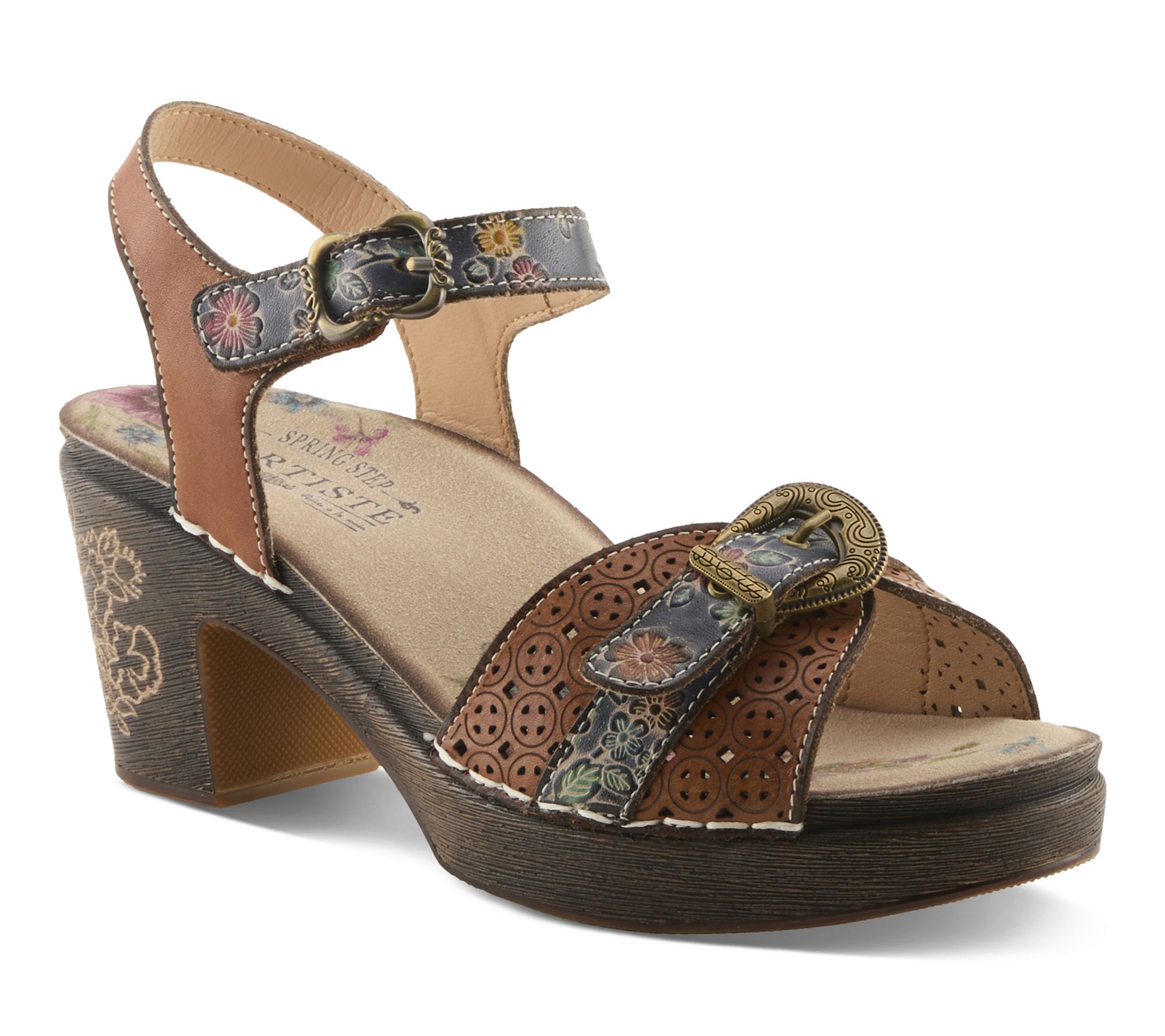 L'Artiste by Spring Step Leather Platform Sandal - Upperbuck