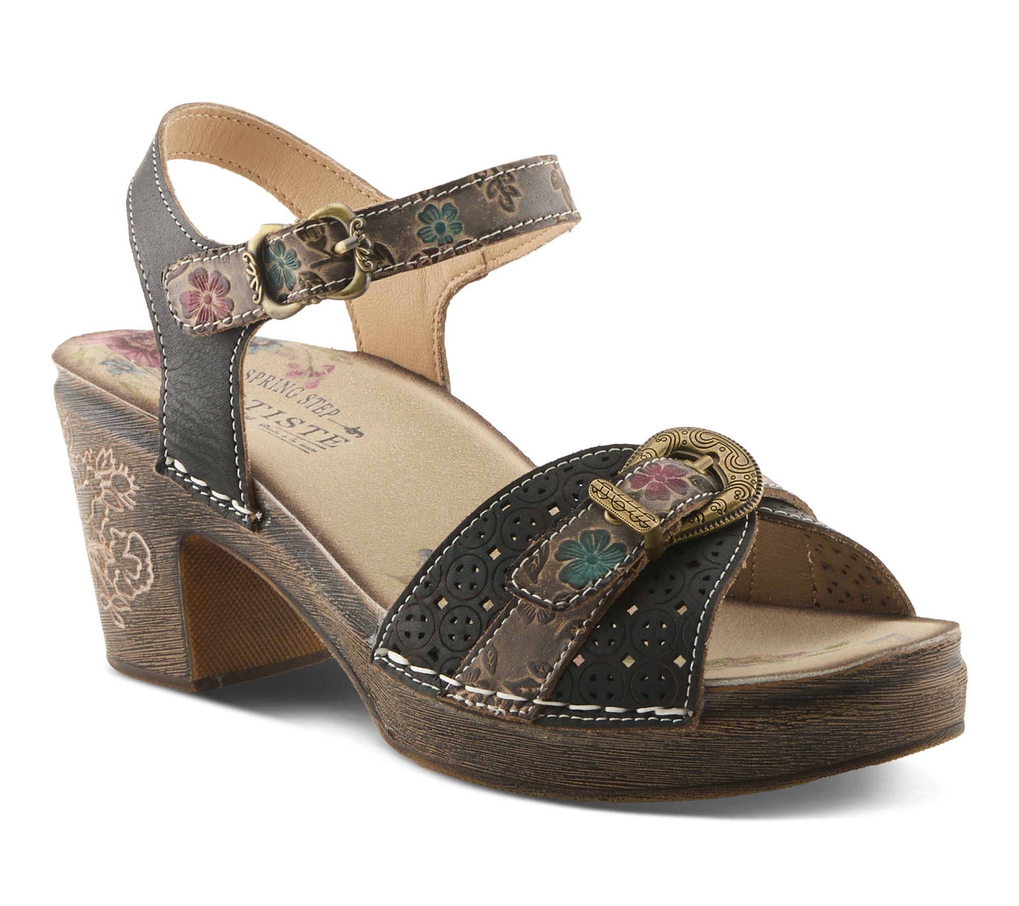 L'Artiste by Spring Step Leather Platform Sandal - Upperbuck