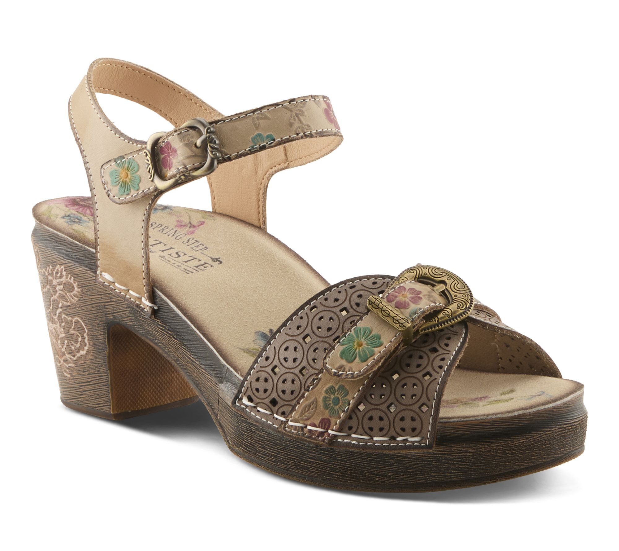 L'Artiste by Spring Step Leather Platform Sandal - Upperbuck