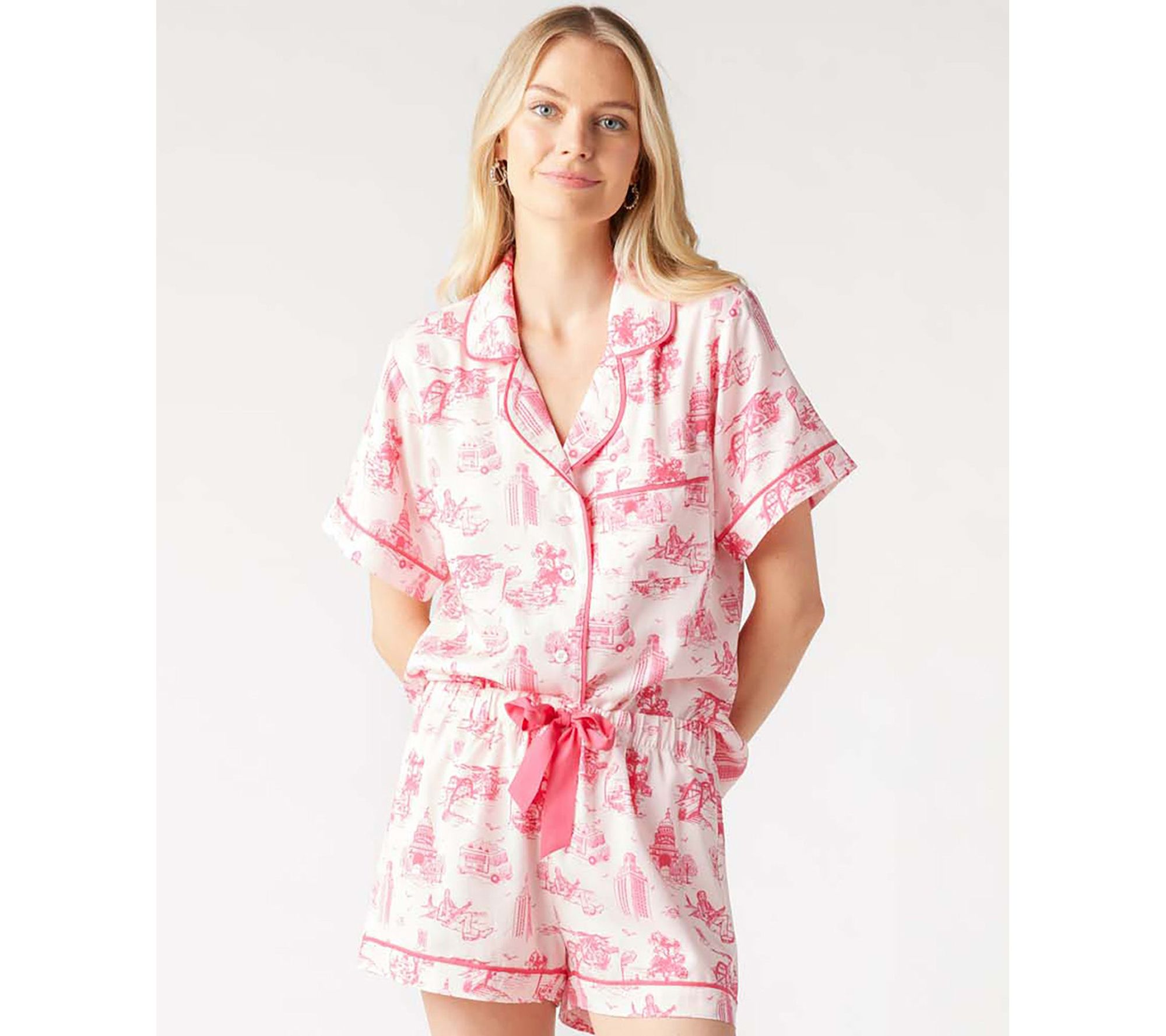 Katie Kime Austin Toile Pajama Shorts Set