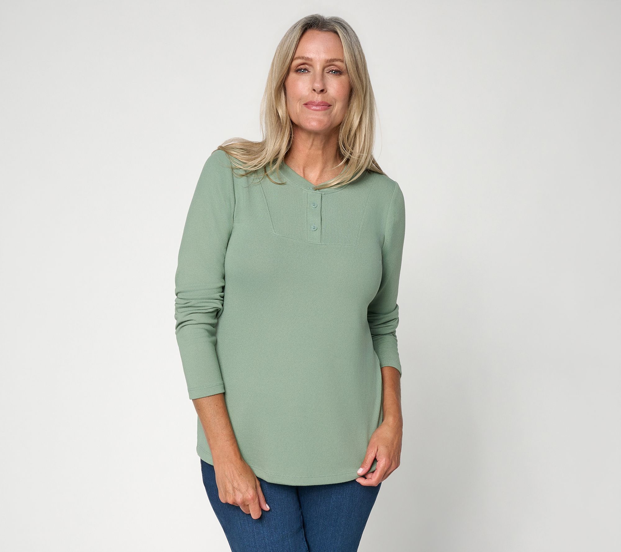 Denim & Co. Essentials Heavenly Jersey Long Sleeve Top