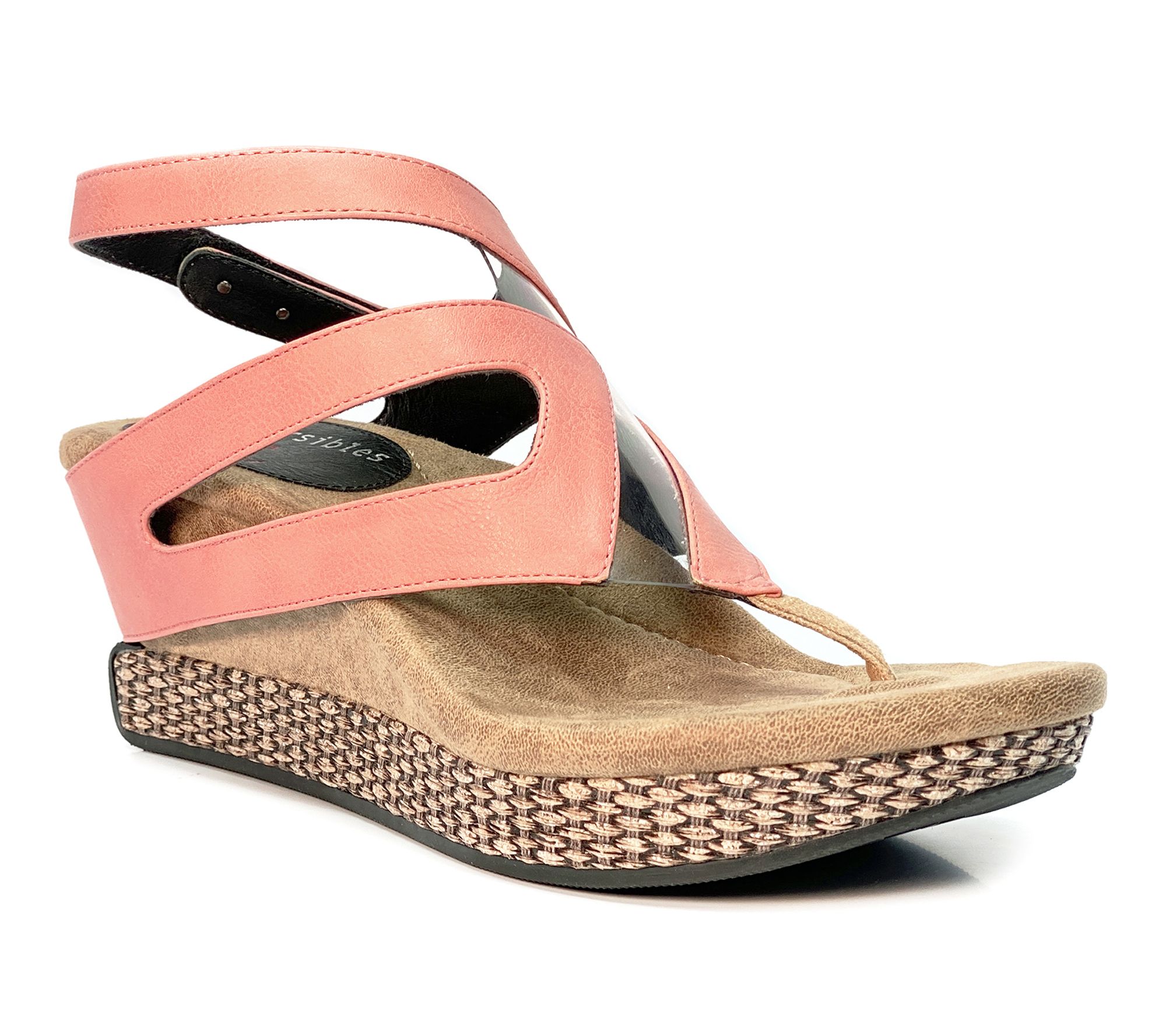Modzori Zoe Reversible Wedge Sandal - Coral Flips to Black