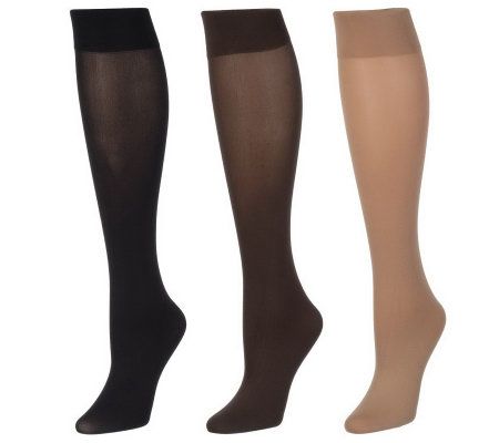 Legacy Legwear 3-pair Knee High Bootliners - QVC.com