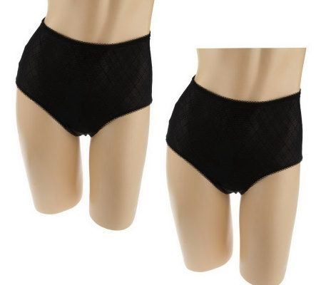 Barely Breezies Set of 2 Embroidered Mesh Briefs 