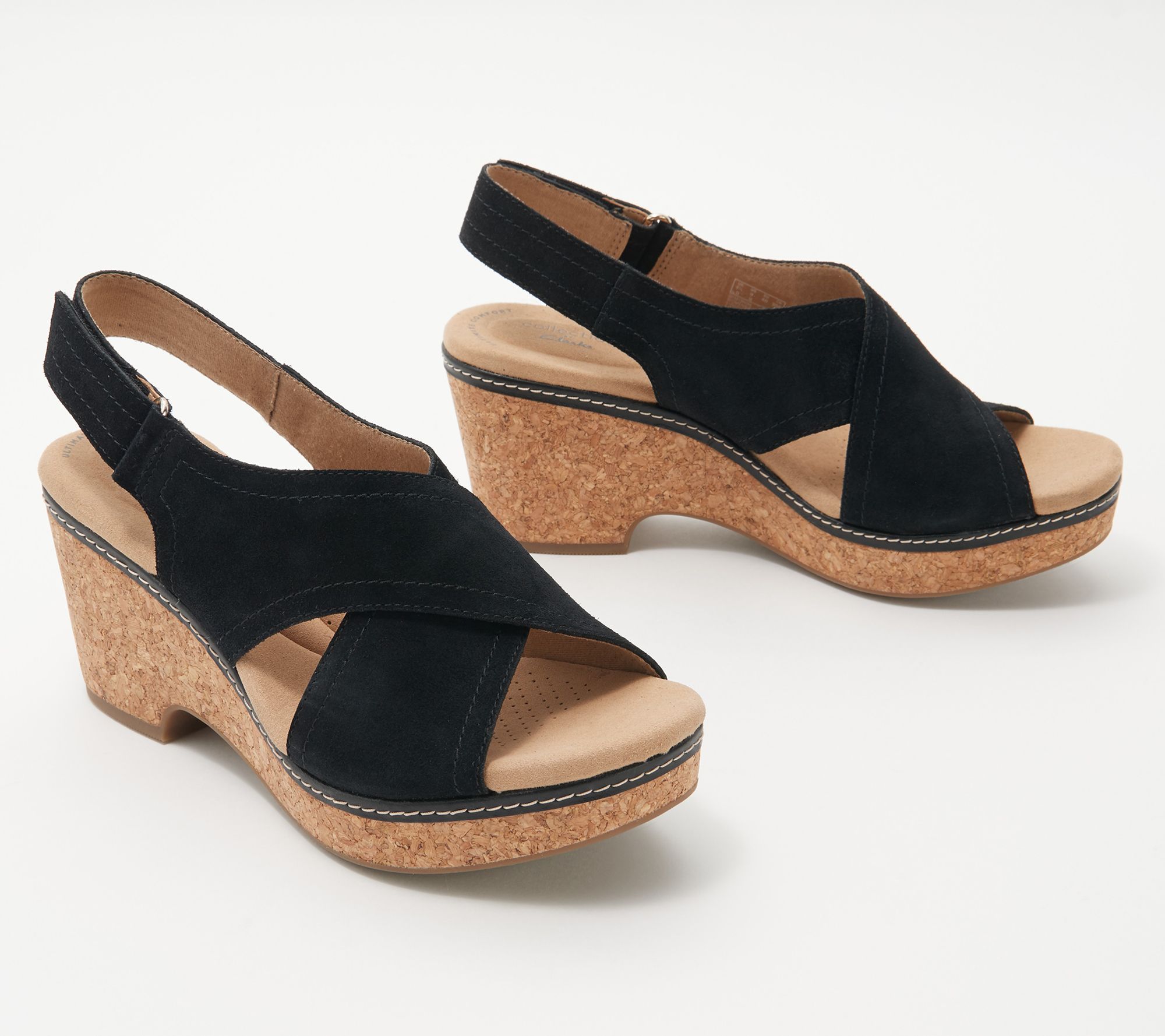 Clarks Collection Leather Wedge Sandals - Giselle Cove