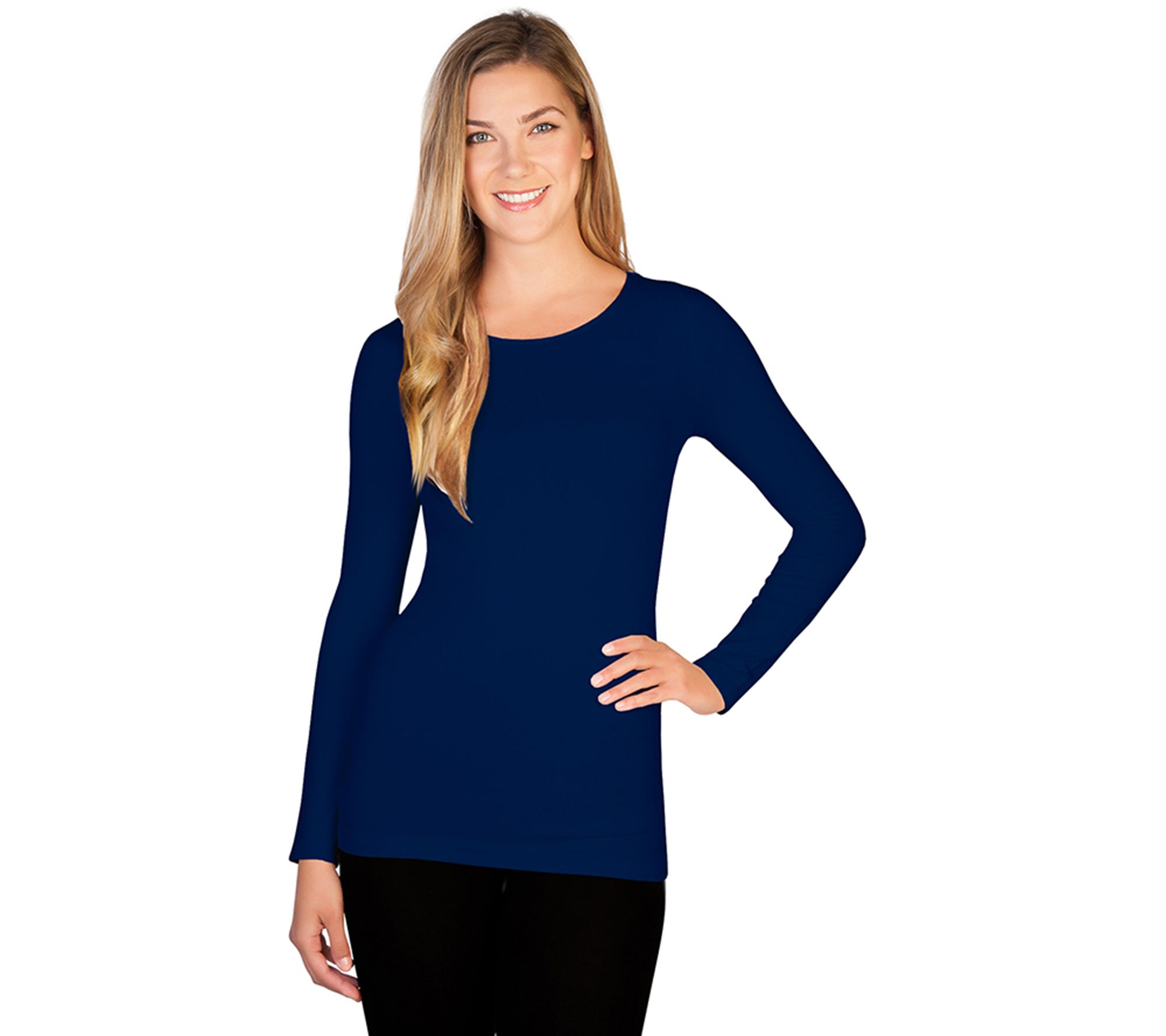 skinnytees Missy Long Sleeve Crew Neck Top