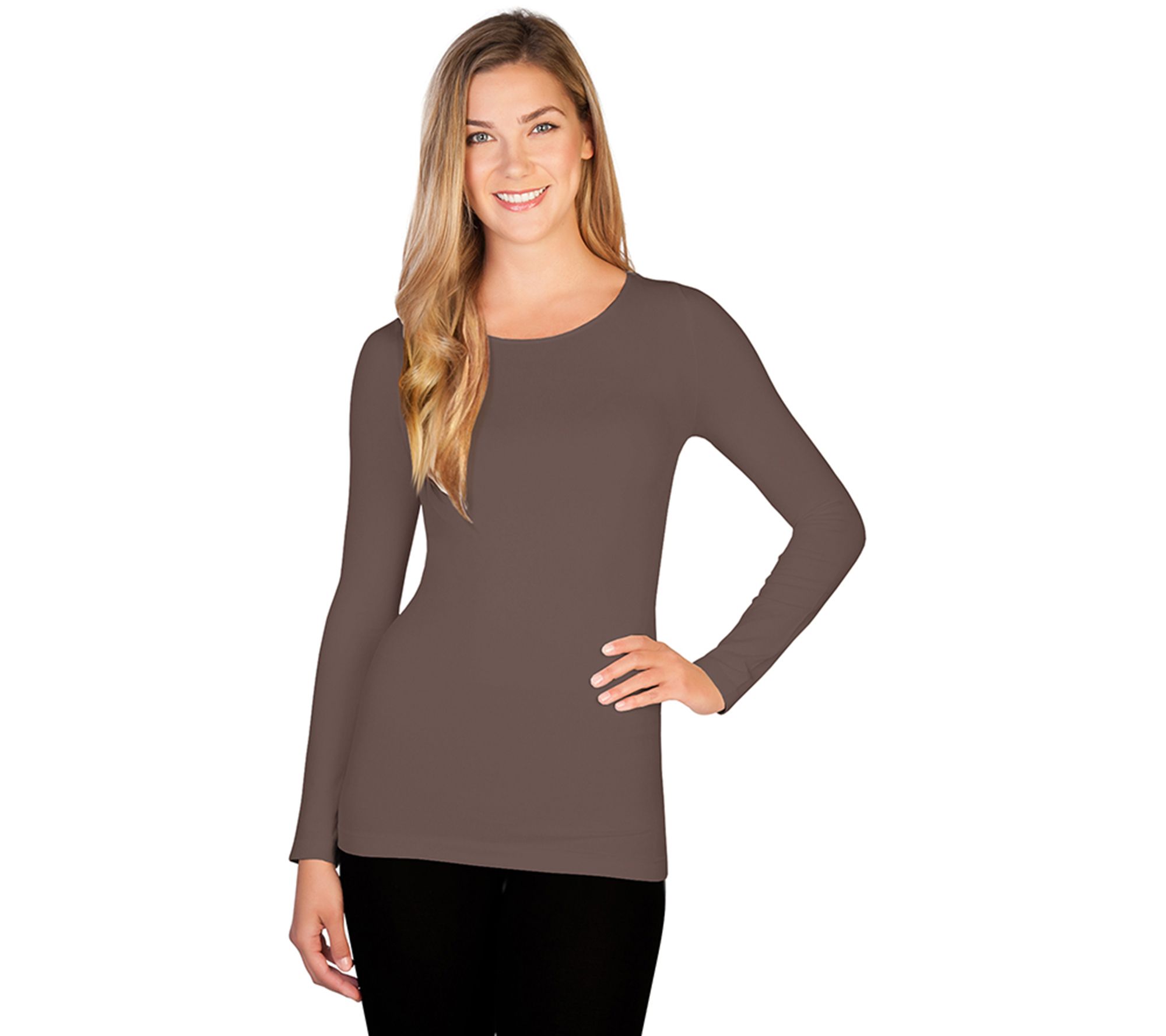 skinnytees Missy Long Sleeve Crew Neck Top