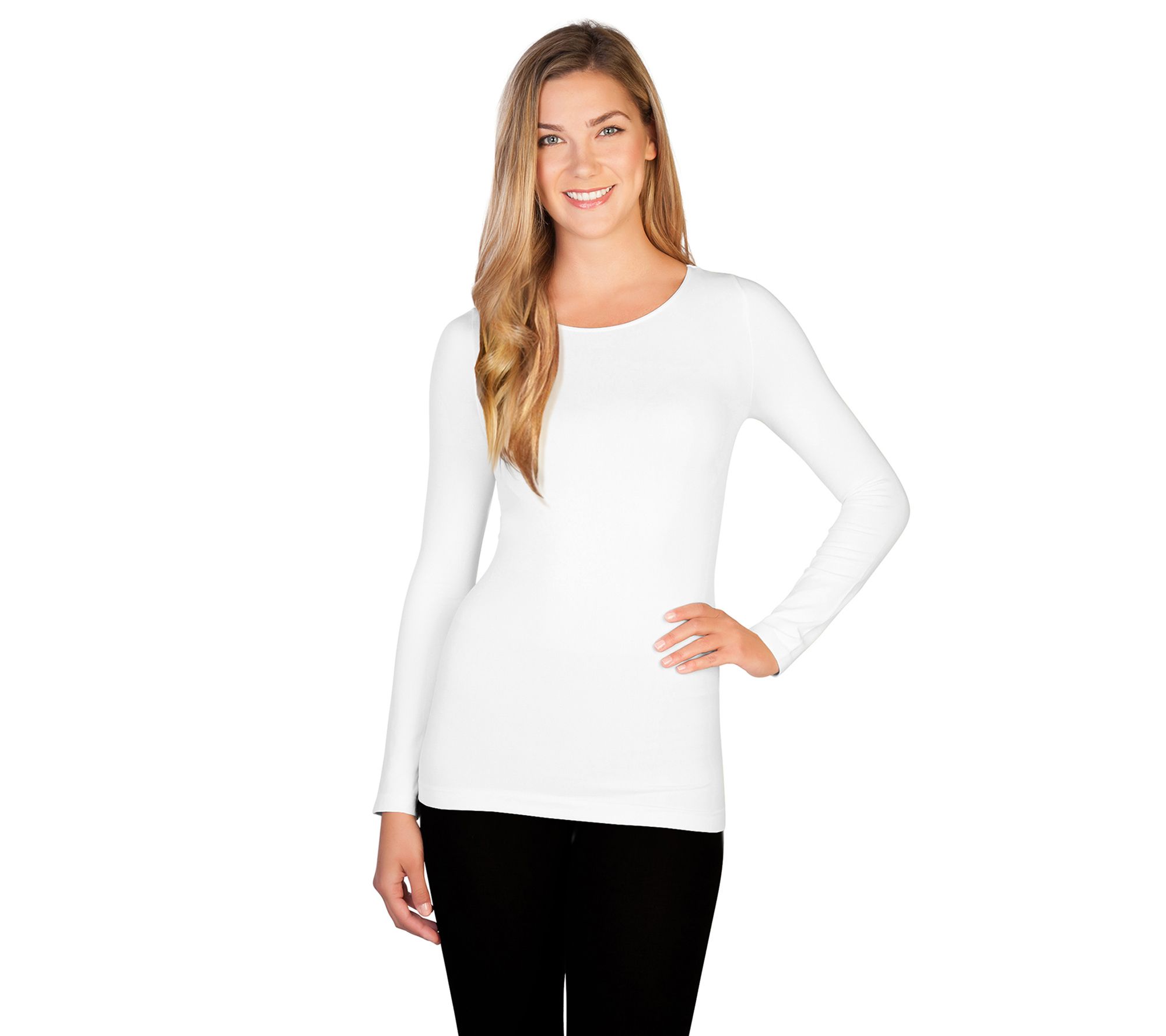 skinnytees Missy Long Sleeve Crew Neck Top
