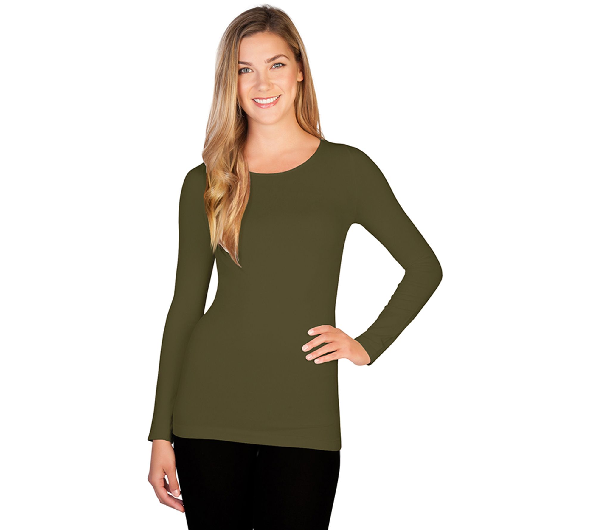 skinnytees Missy Long Sleeve Crew Neck Top