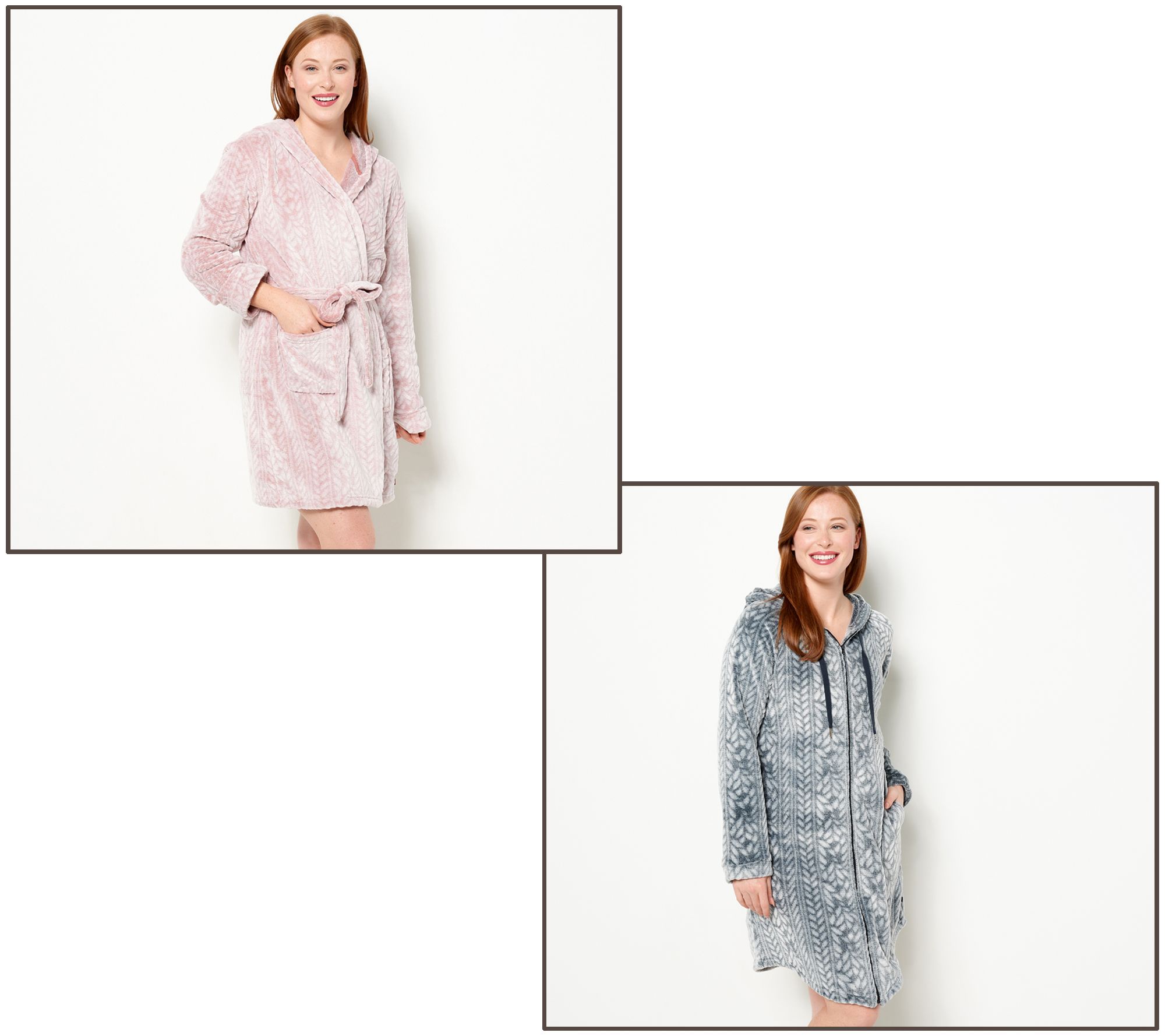 Koolaburra by UGG Frosted Silky Plush Choice of Wrap or Zip Robe