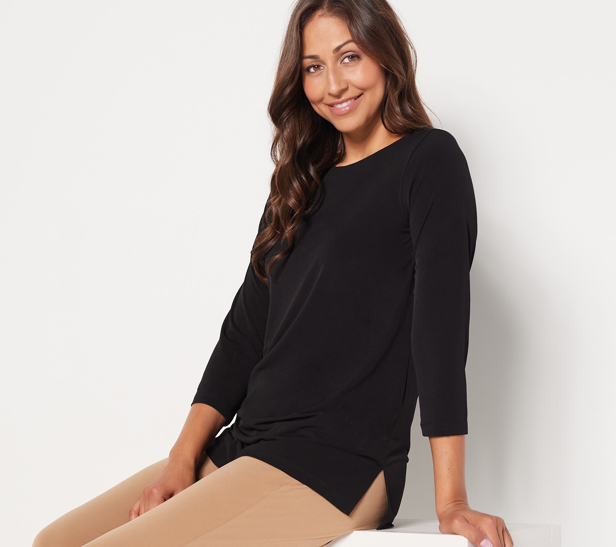 "As Is" Susan Graver Modern Essentials Regular Liquid Knit Tunic