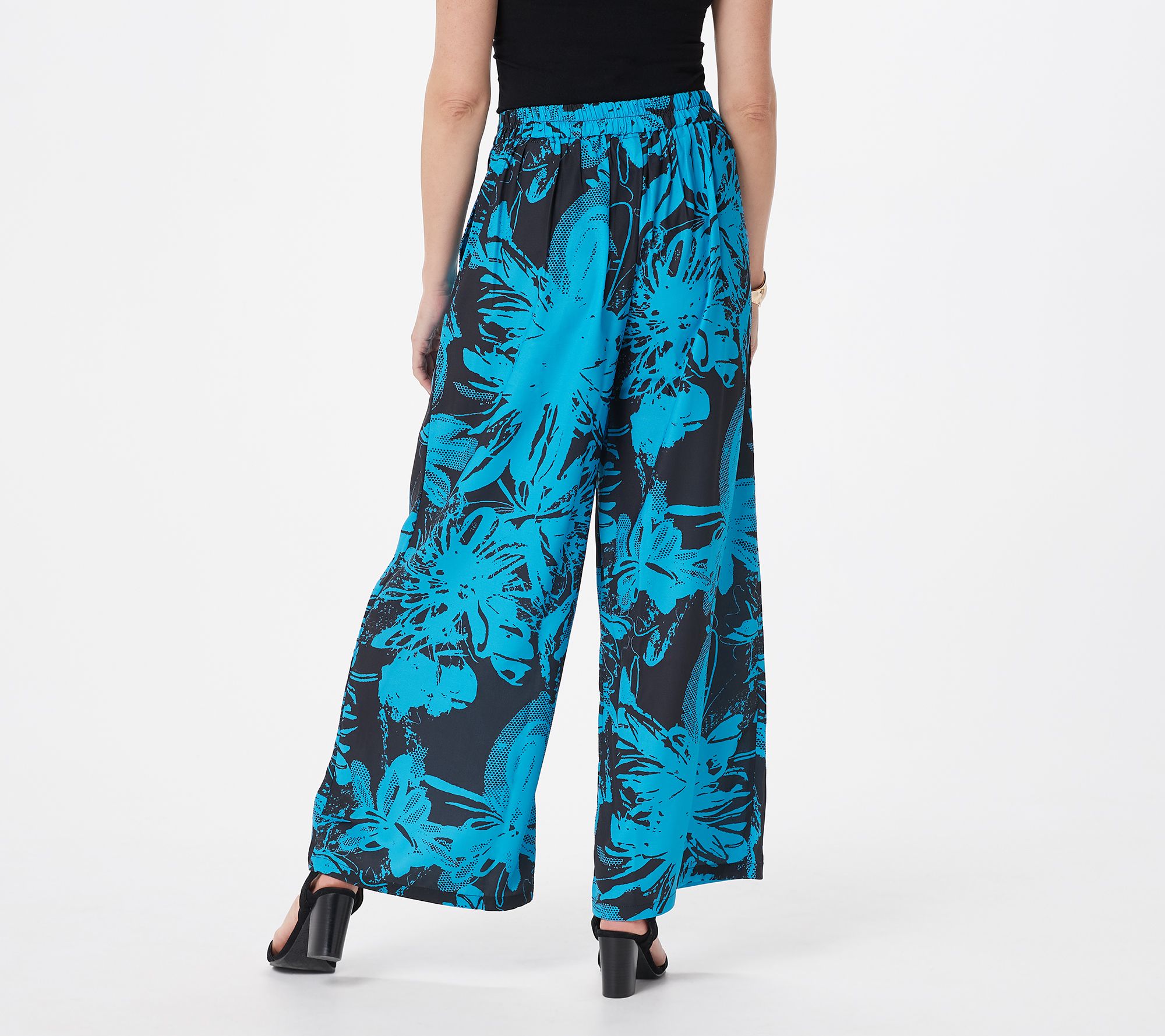 As Is Truth + Style Petite Printed Crepe Pull-On Palazzo Pants 