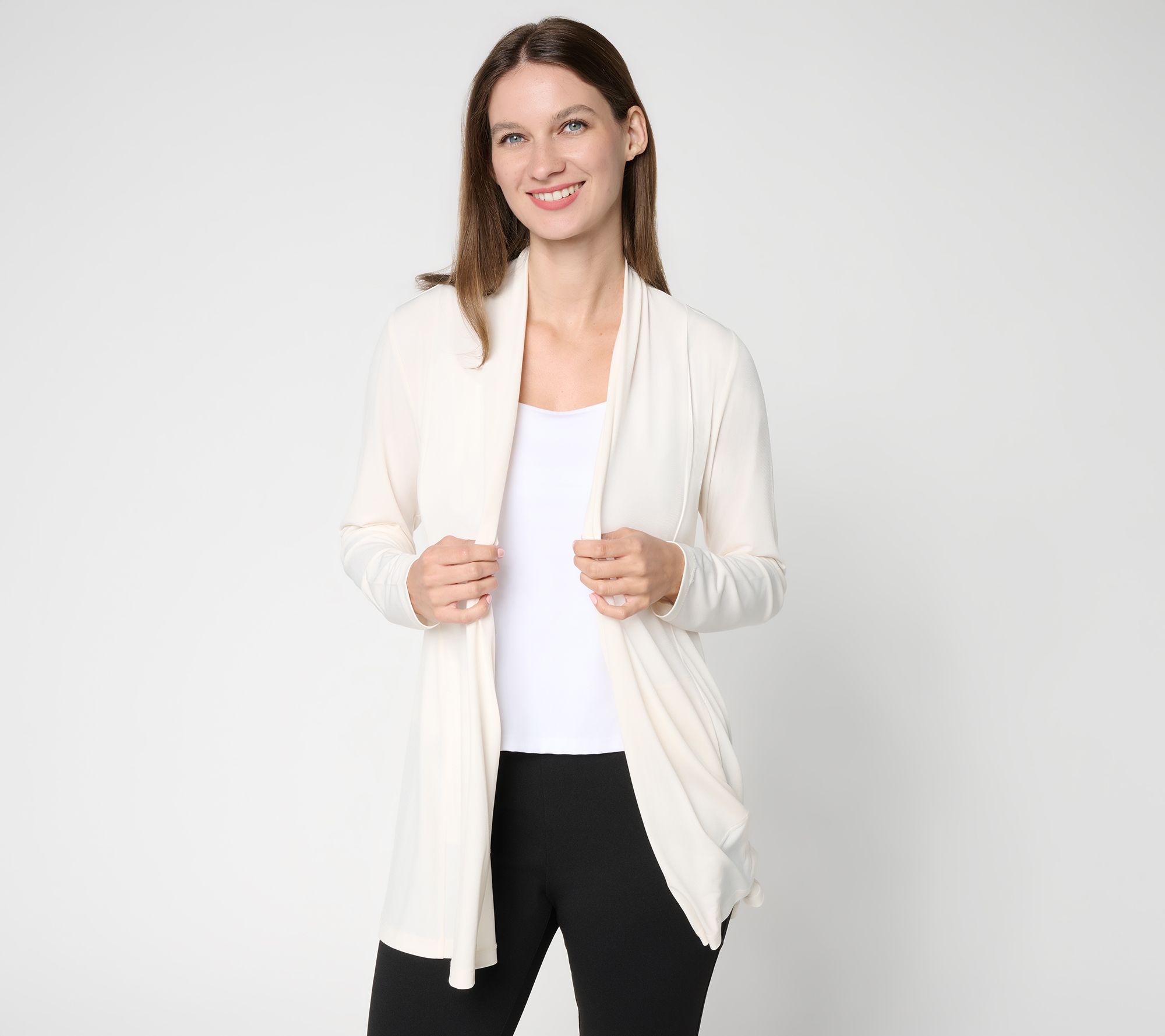 Susan Graver Modern Essentials Regular Liquid Knit Cardigan