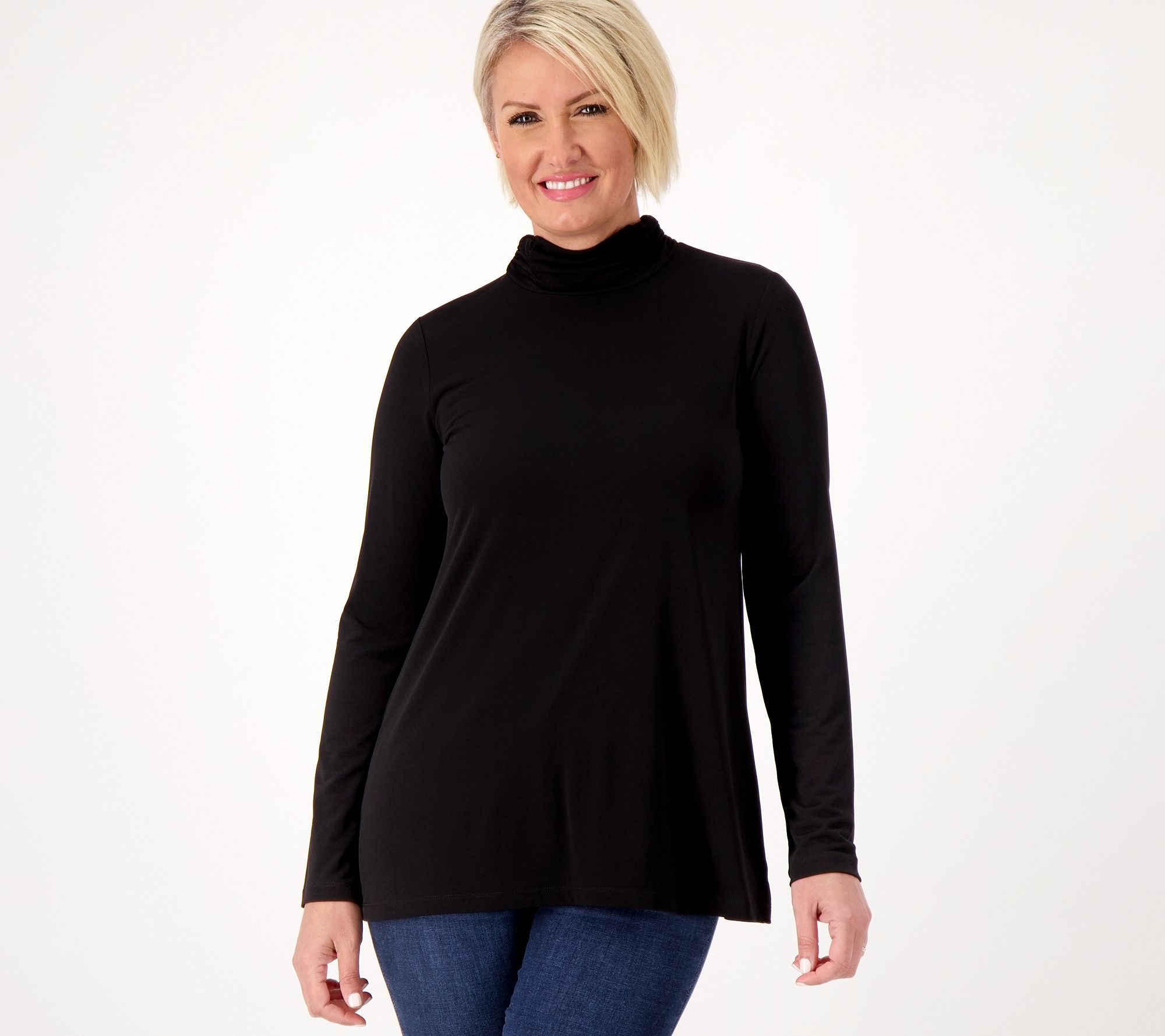Susan Graver Modern Essentials Reg Liquid Knit A-Line Tunic